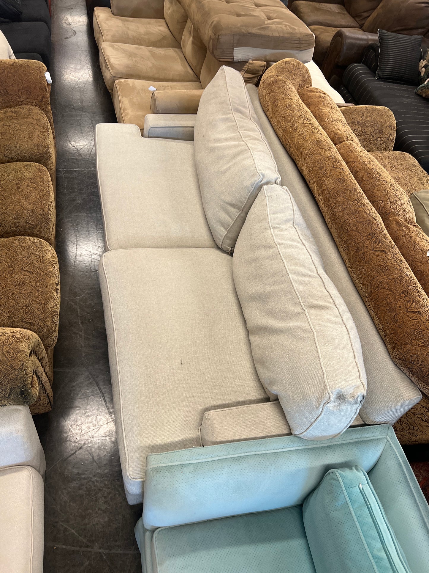 Joe Ruggiero Collection Sofa: Neutral Linen Daybed