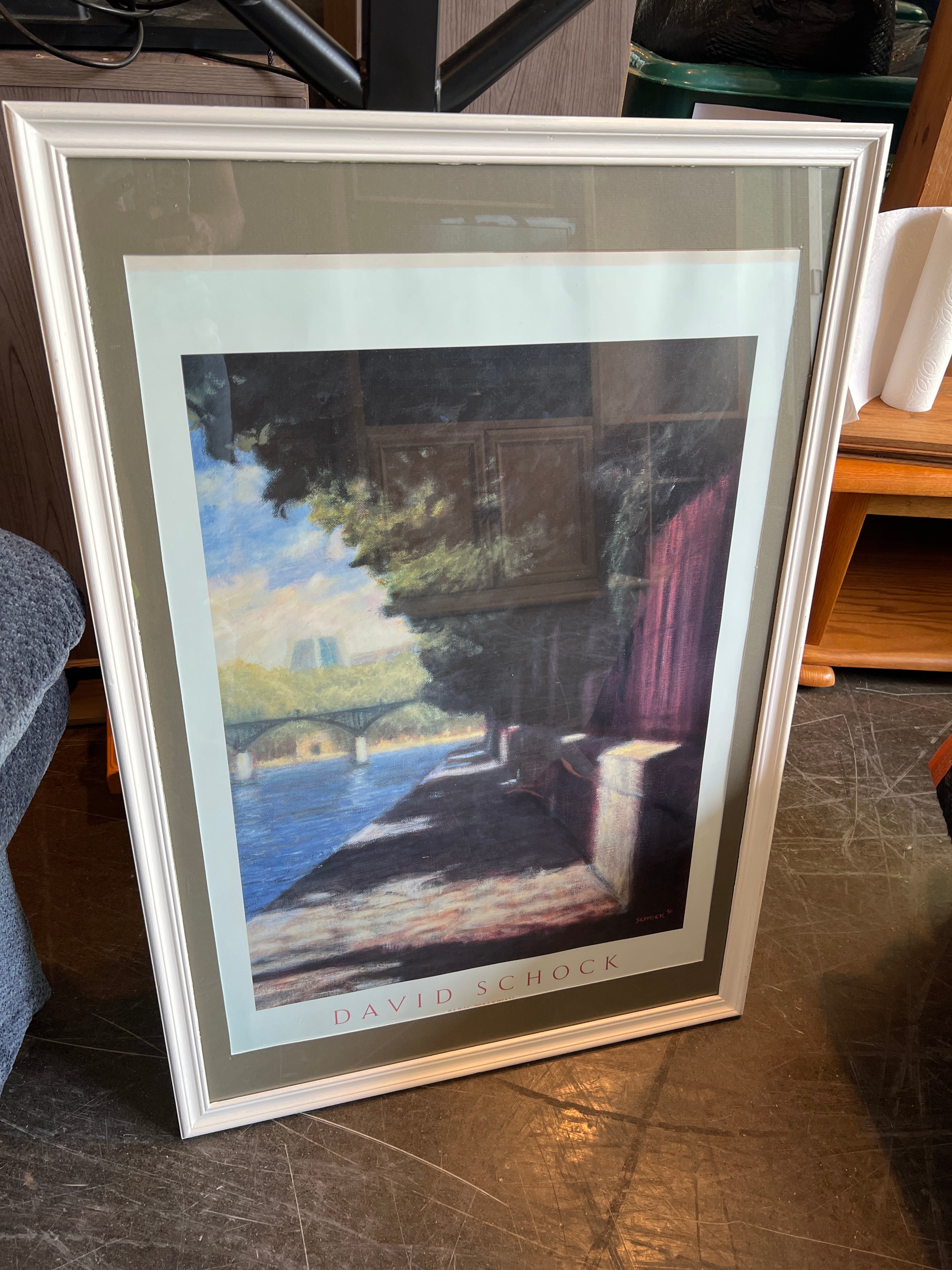 Framed David Schock “Paris Walkway” Poster