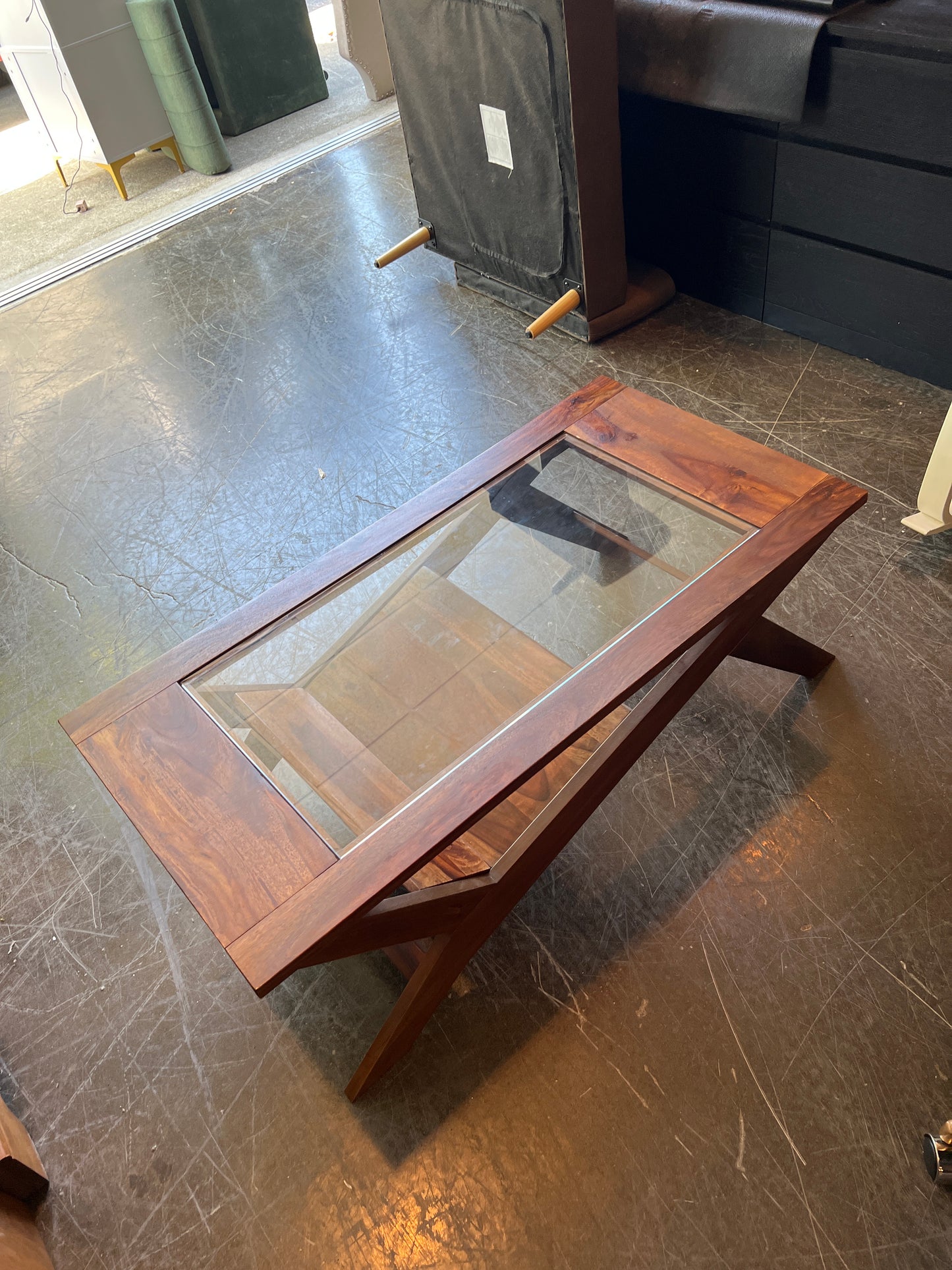 Geometrical Glass Top Coffee Table