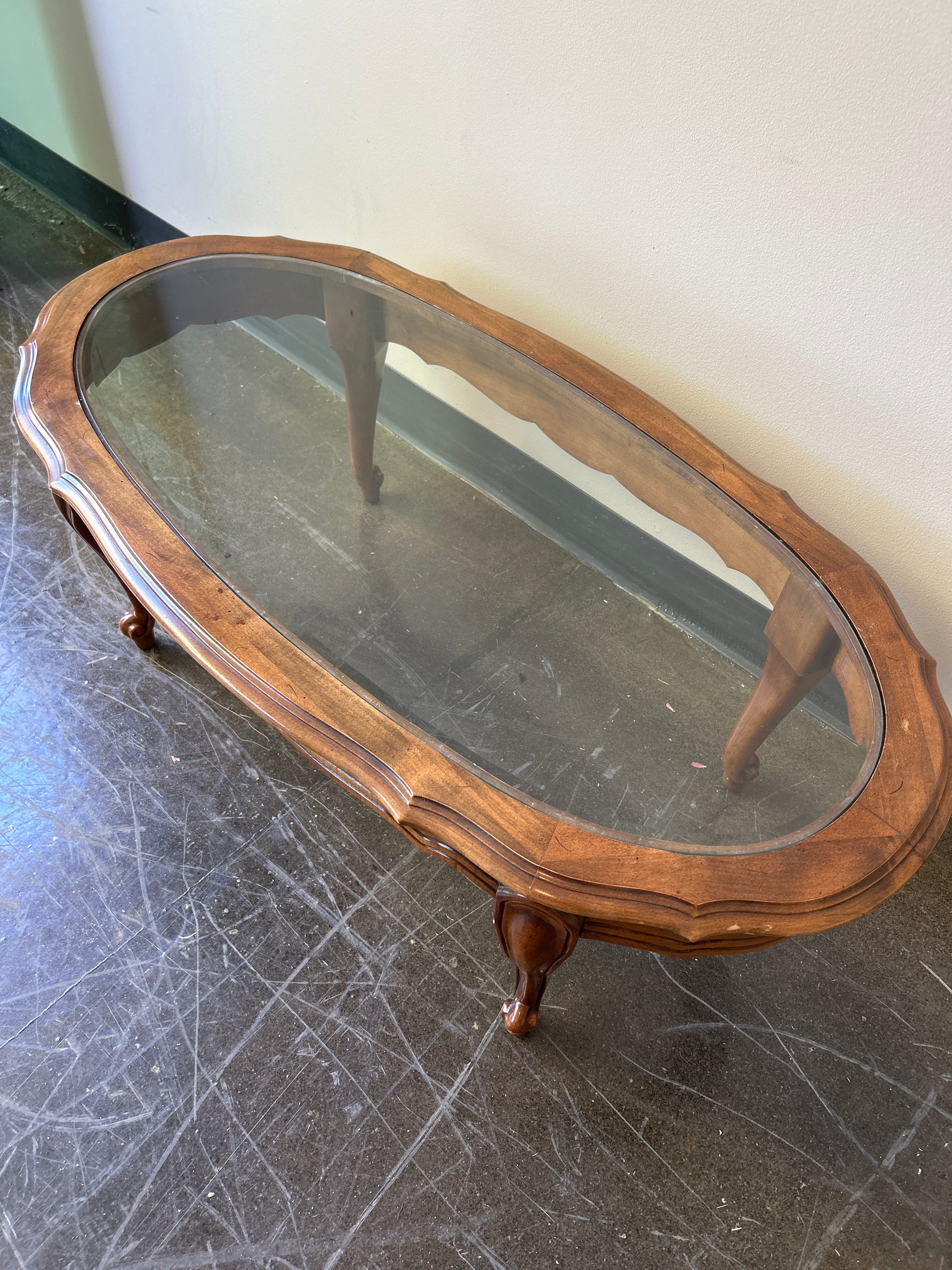 Oval Glass Coffee Table