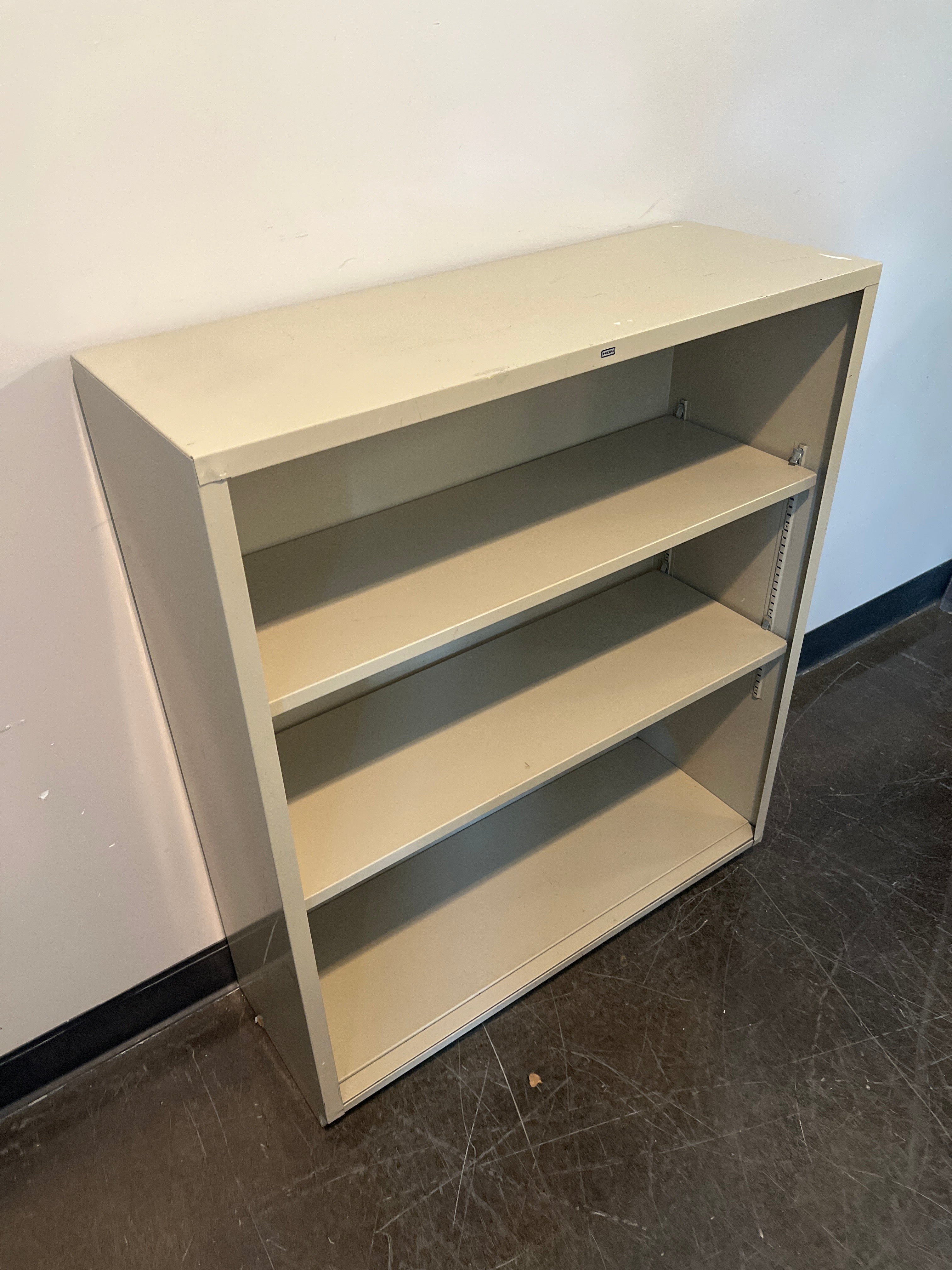 Hon Beige Metal 3-Shelf Bookcase