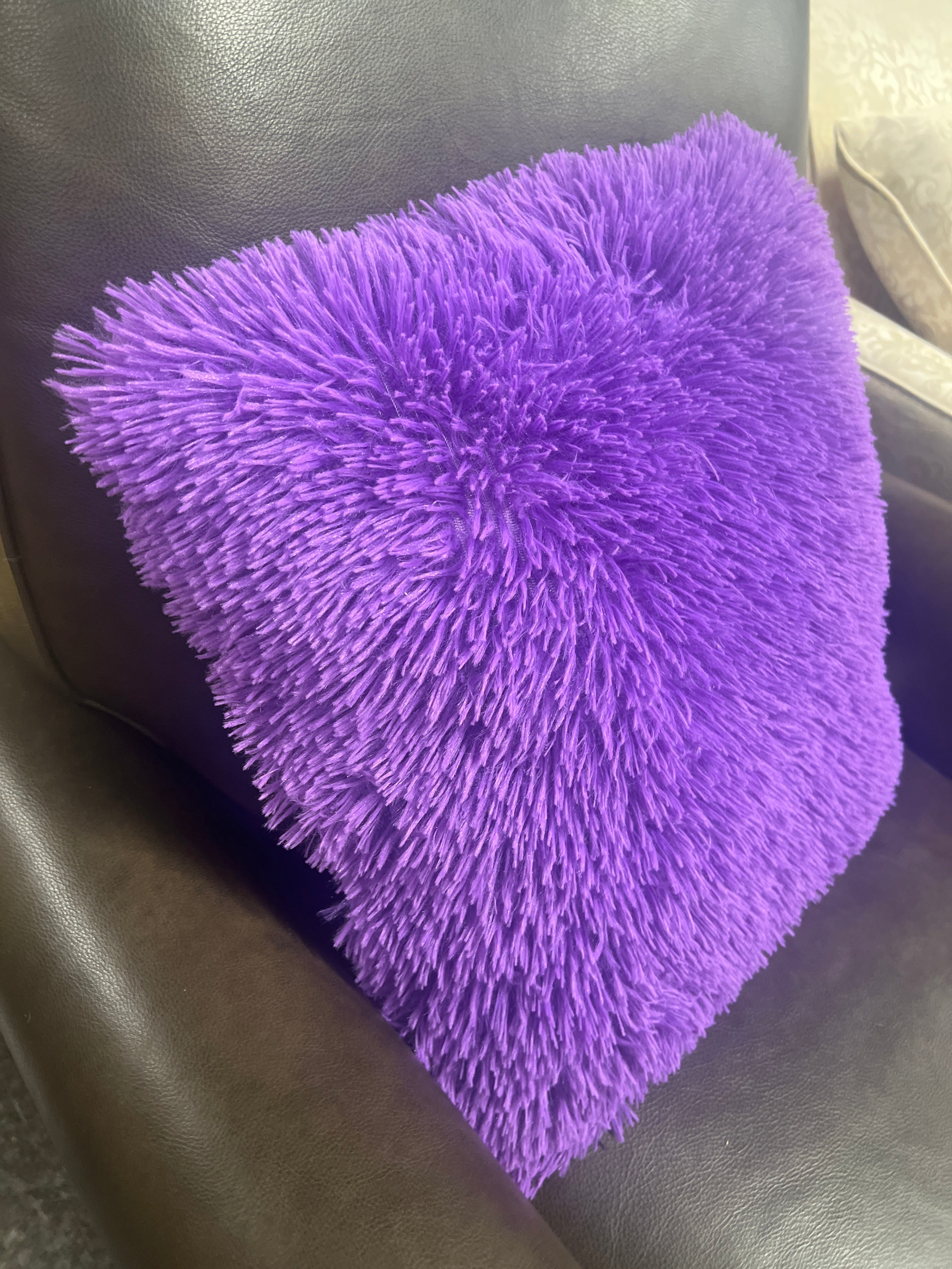 Bright Purple Shag Pillow