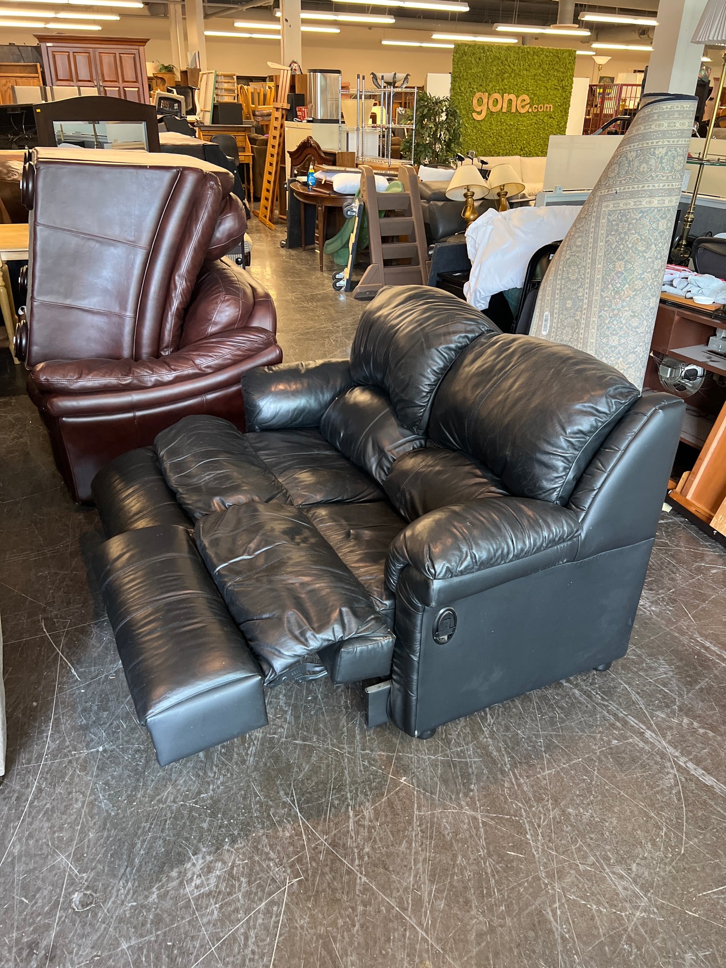 Black Leather Recliner Loveseat