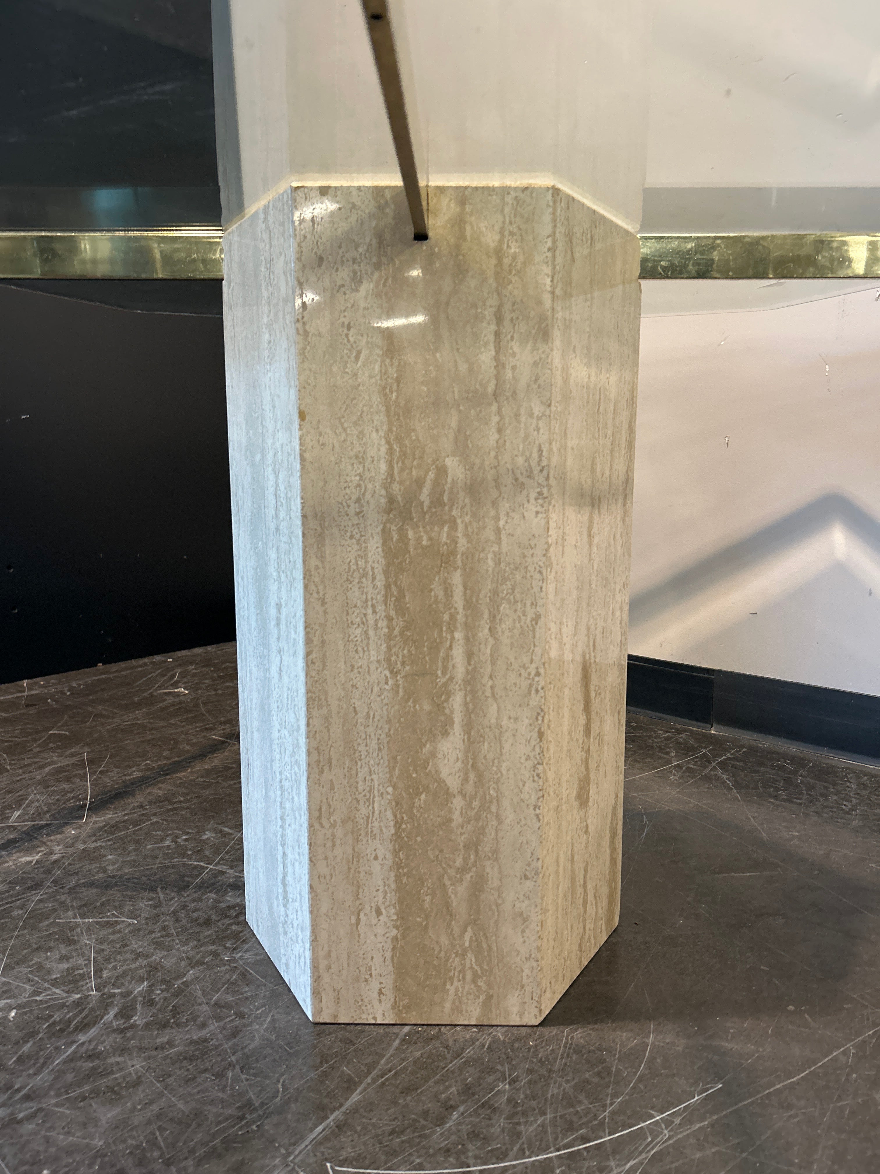 Elegant Travertine Glass Table