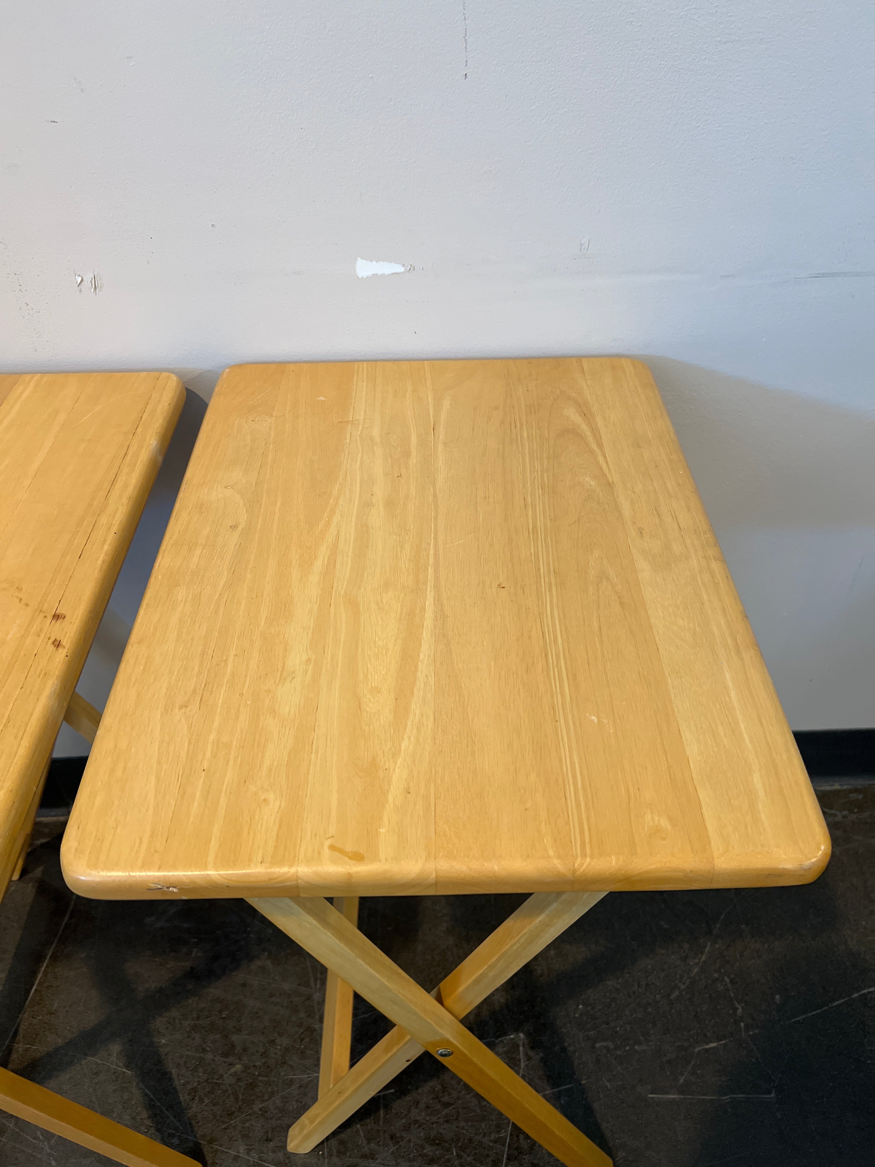 Rustic Hardwood Folding Table Set