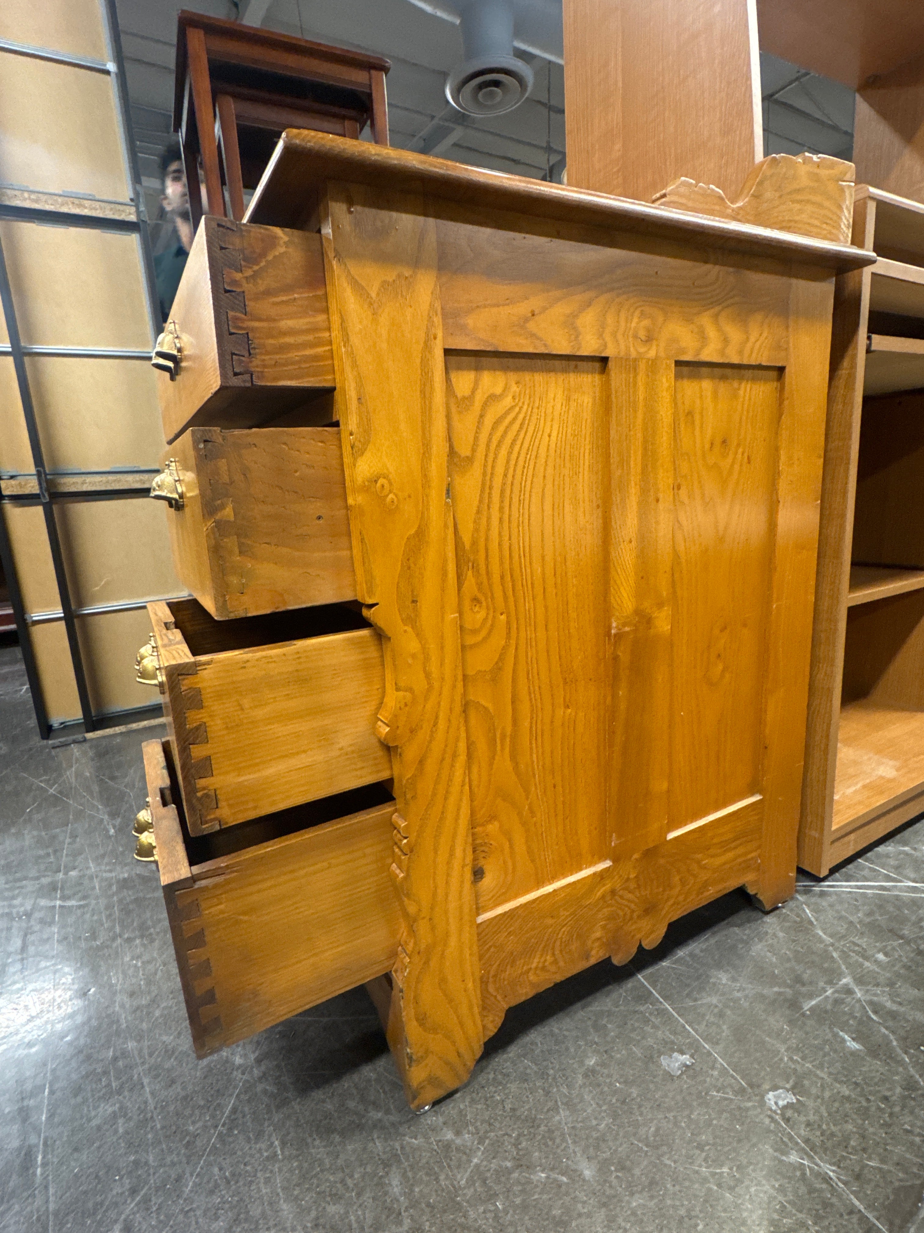 Vintage Wood Desk with Drawer Storage