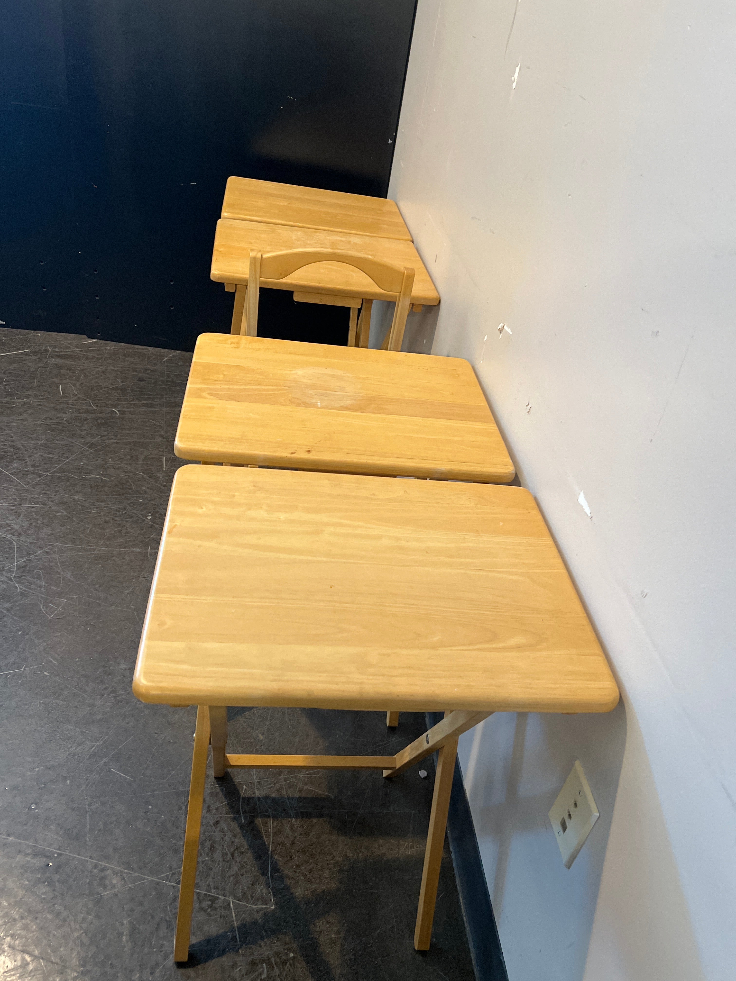 Rustic Hardwood Folding Table Set
