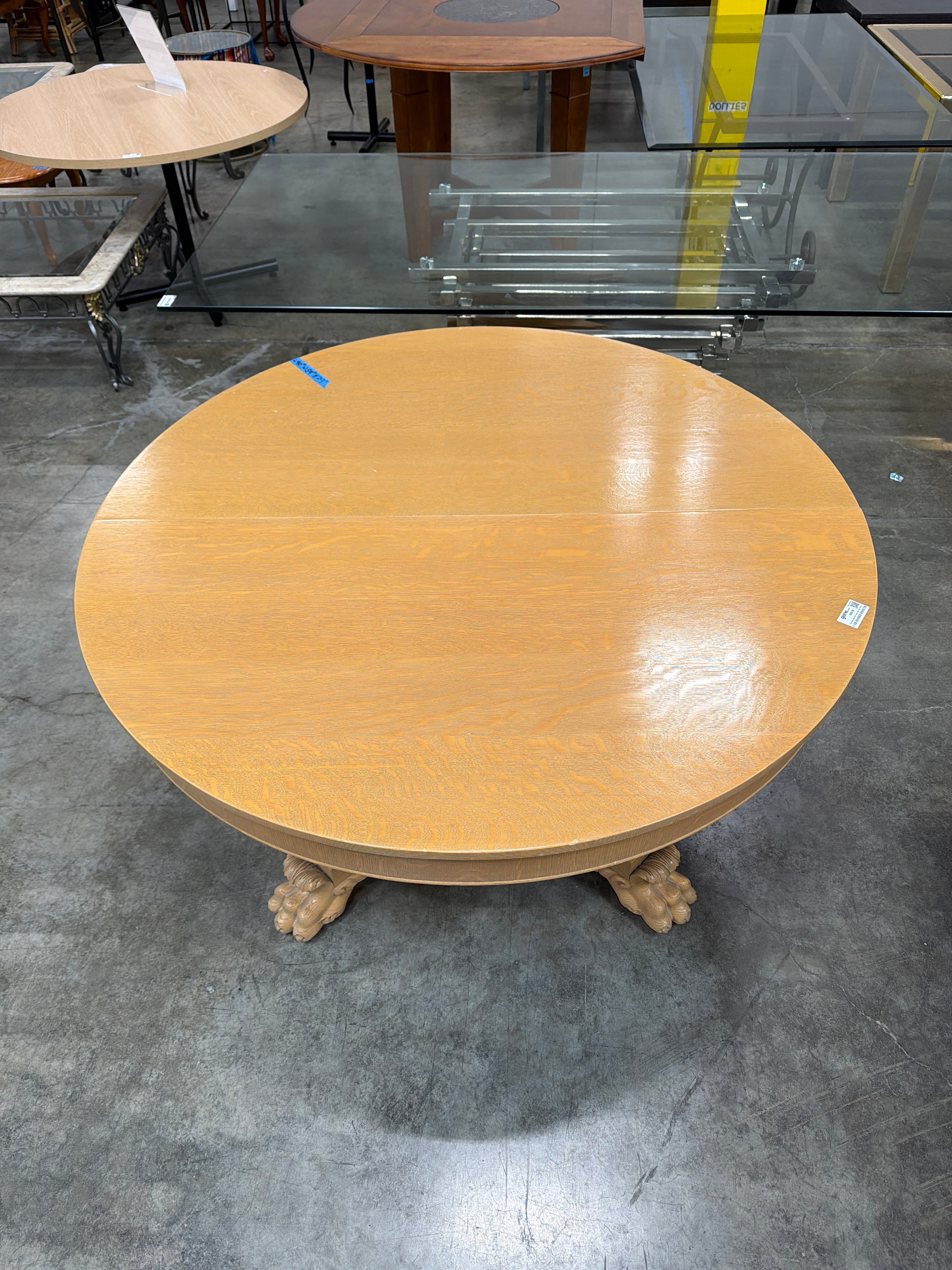 Extendable Oval Wood Dining Table with Pedestal Base