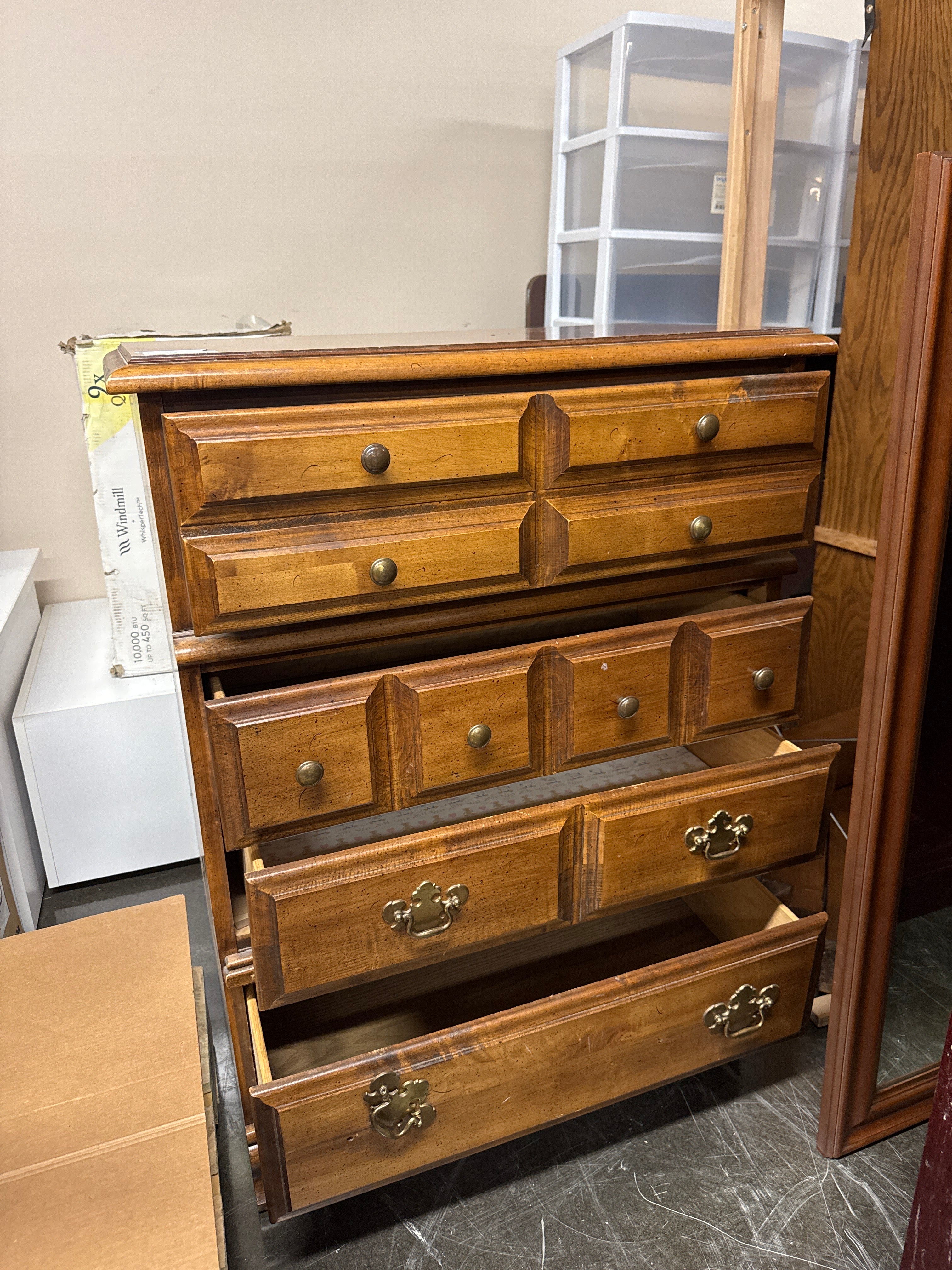 Rustic Wood Four Drawer Dresser