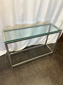 Silver and Glass Entry Table