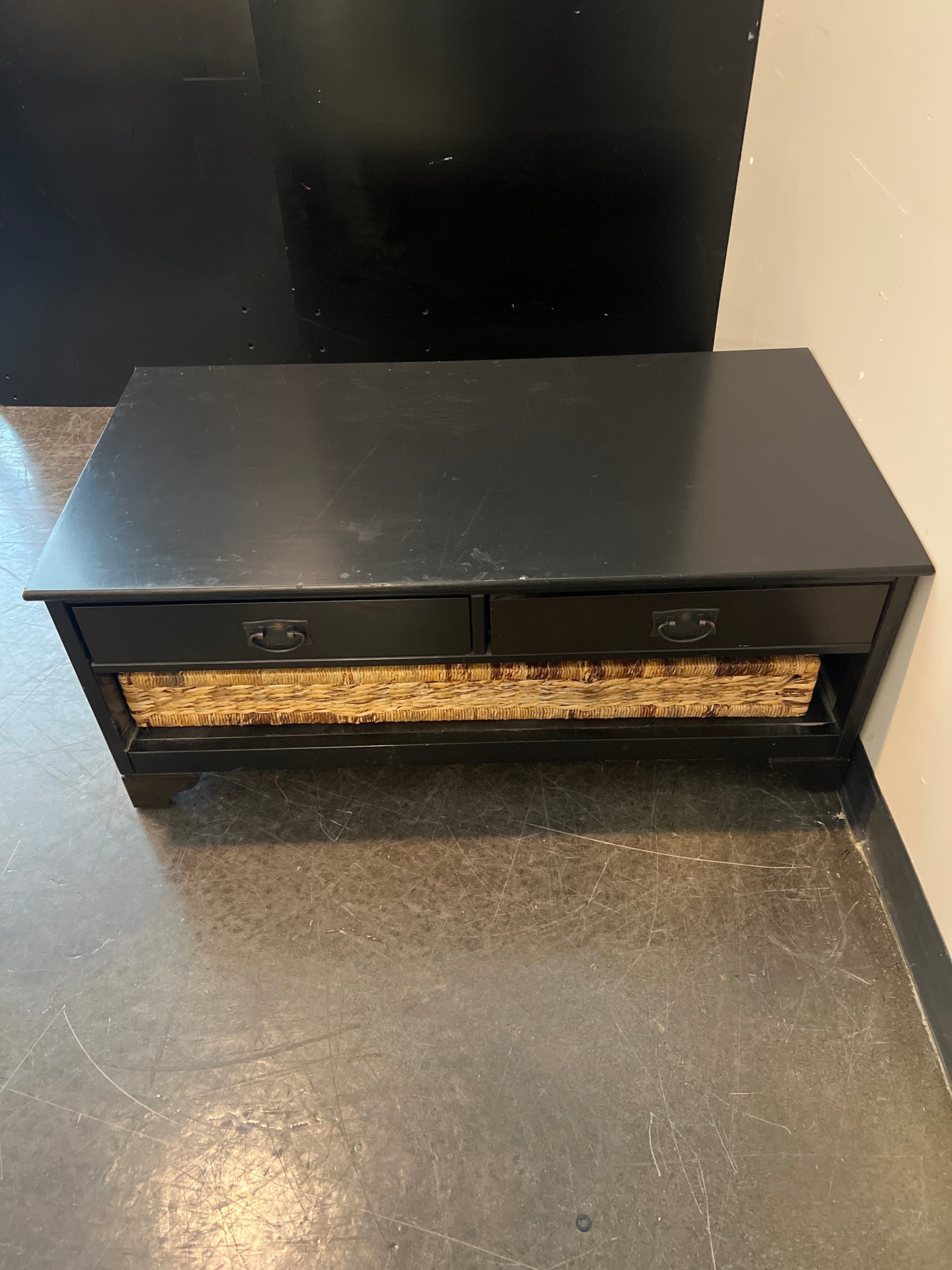 Rustic Black Coffee Table with Storage