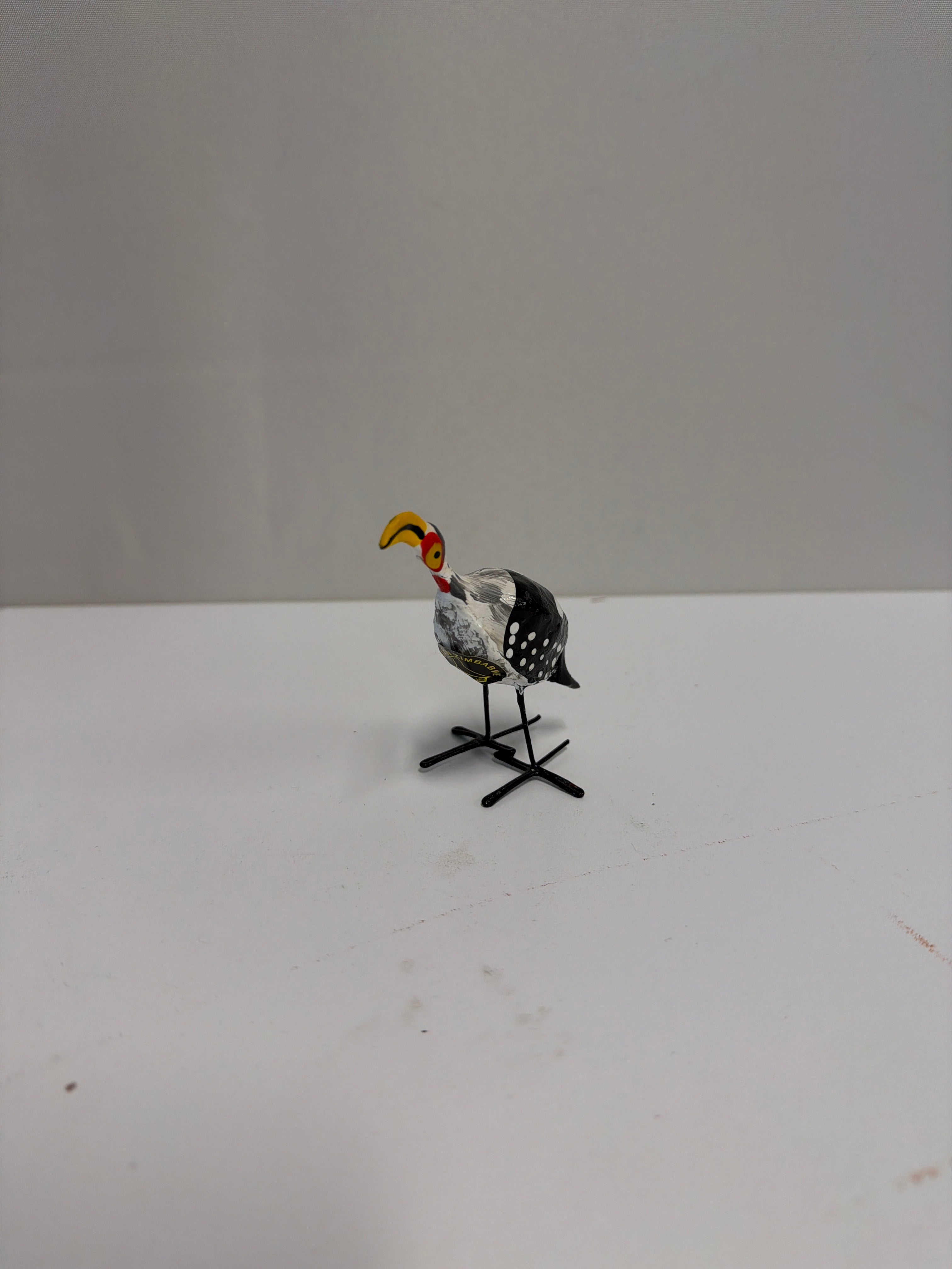 Colorful Hornbill Hand-Painted Wooden Bird Figurine Sculpture
