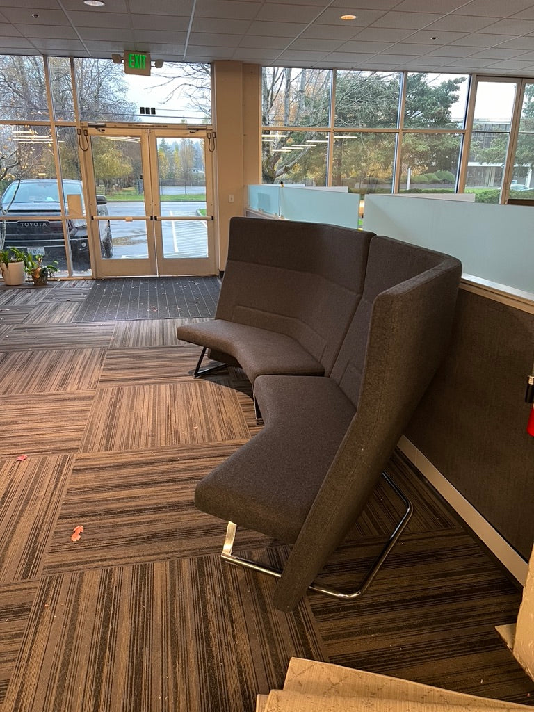 Keilhauer Black 3 Seat Sofa with w/ Silver Accent