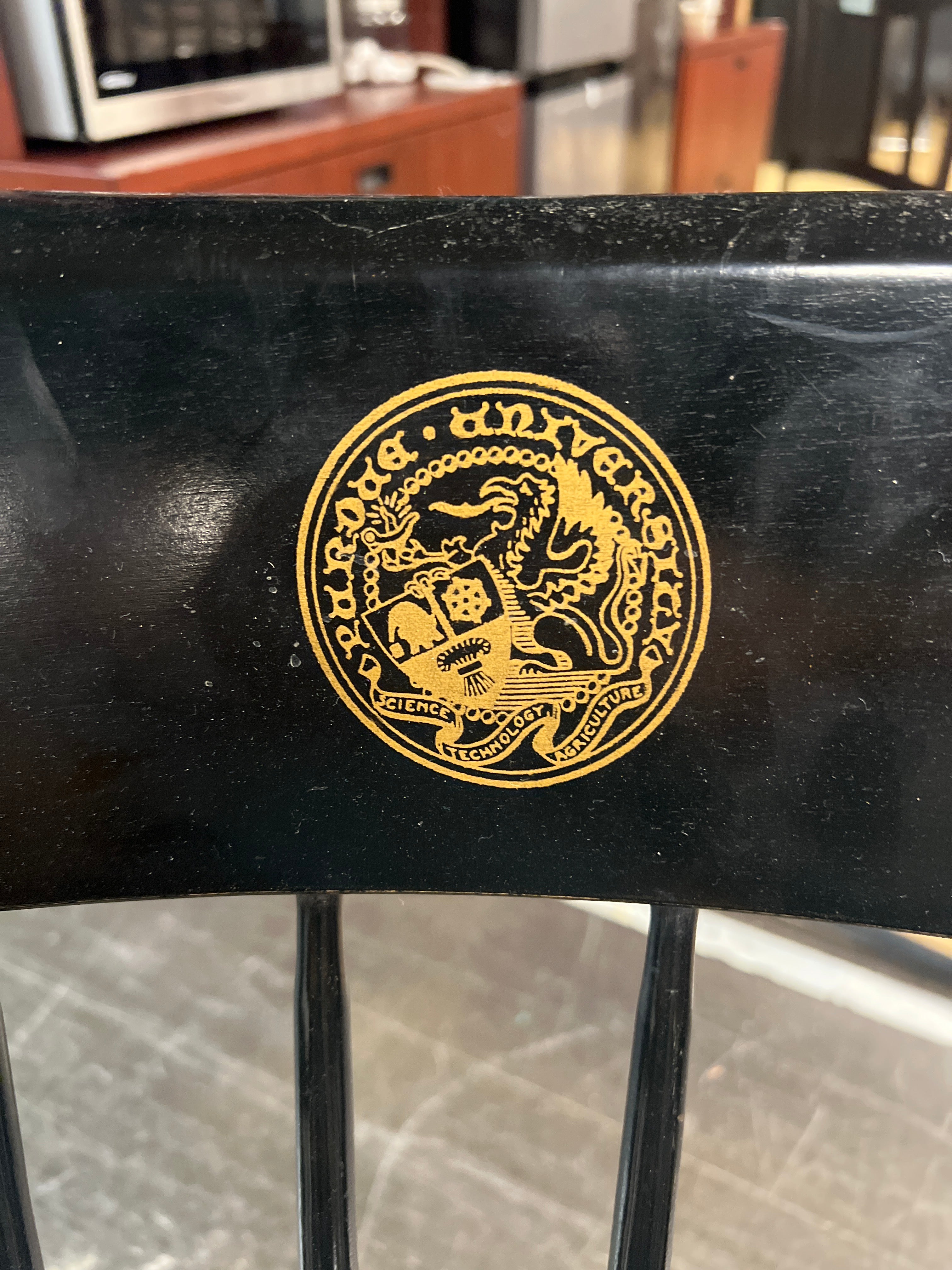 Traditional University Captain’s Chair – Black with Gold Detailing