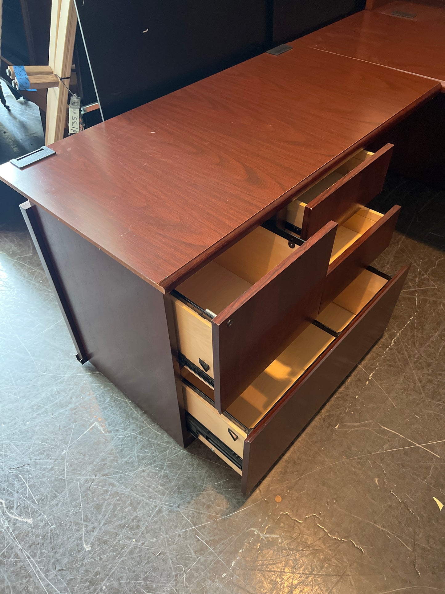 OFS L-Shaped Wood Executive Desk with Drawers