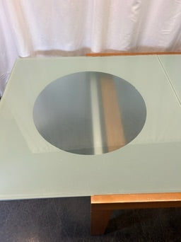 Expandable Wood Table With Glass
