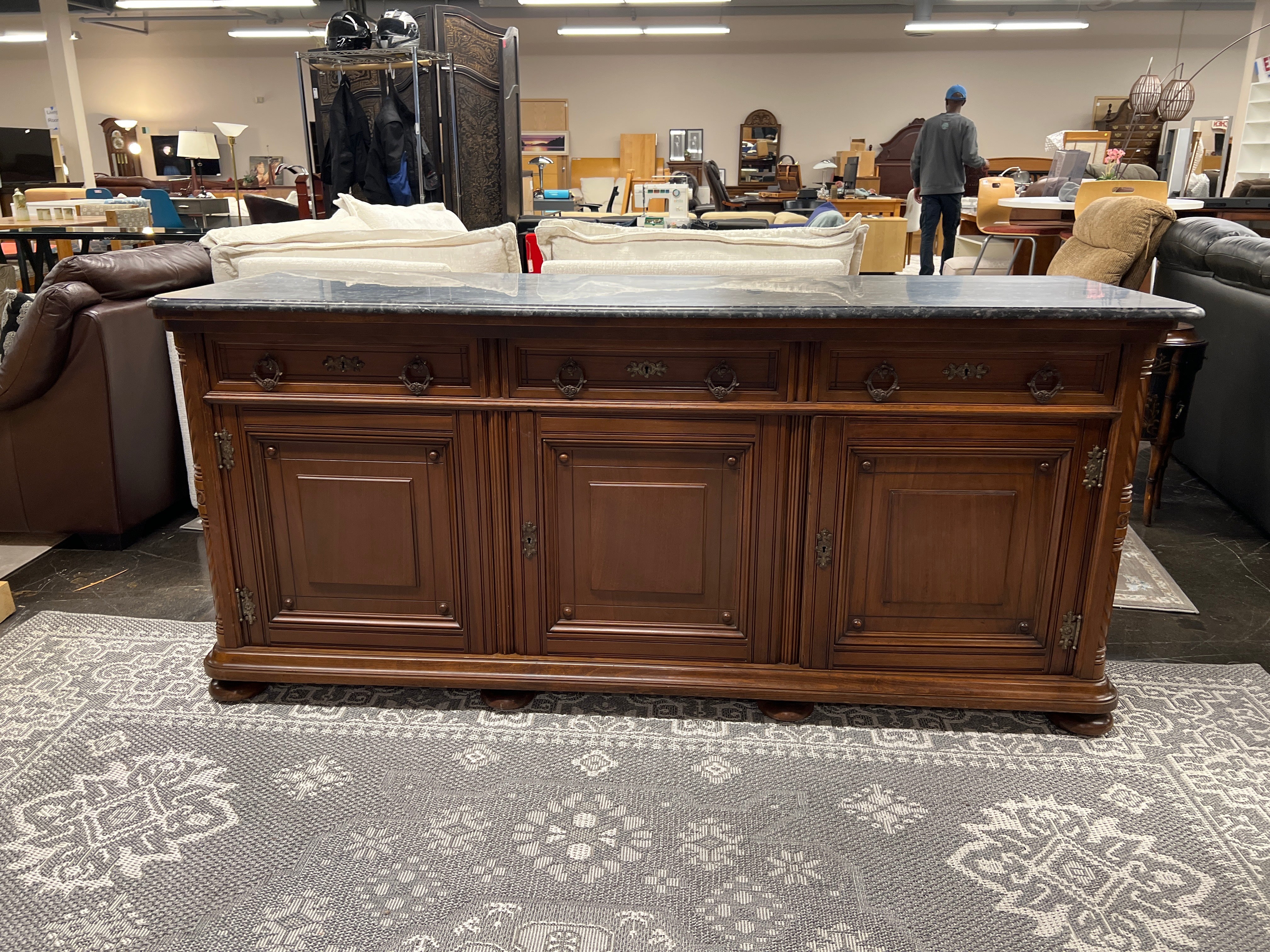 Granite Top French Revival Sideboard