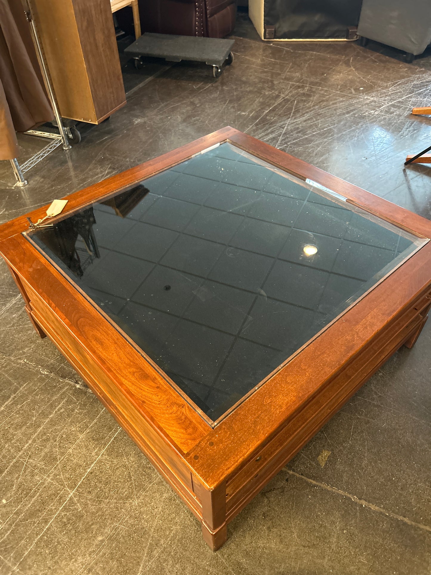 Bob Timberlake Lexington Solid Cherry Square Glass Top Coffee Table w/key