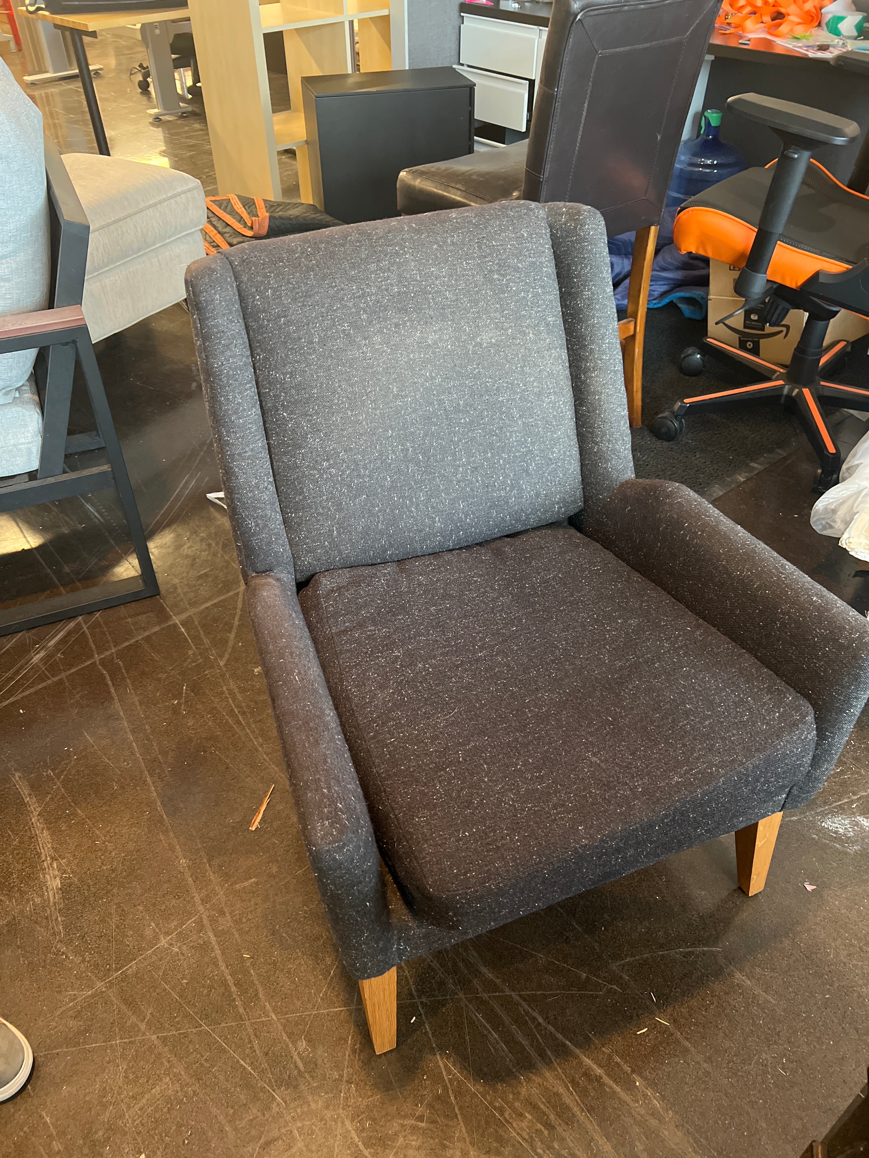 West elm book nook - dark Grey accent chair