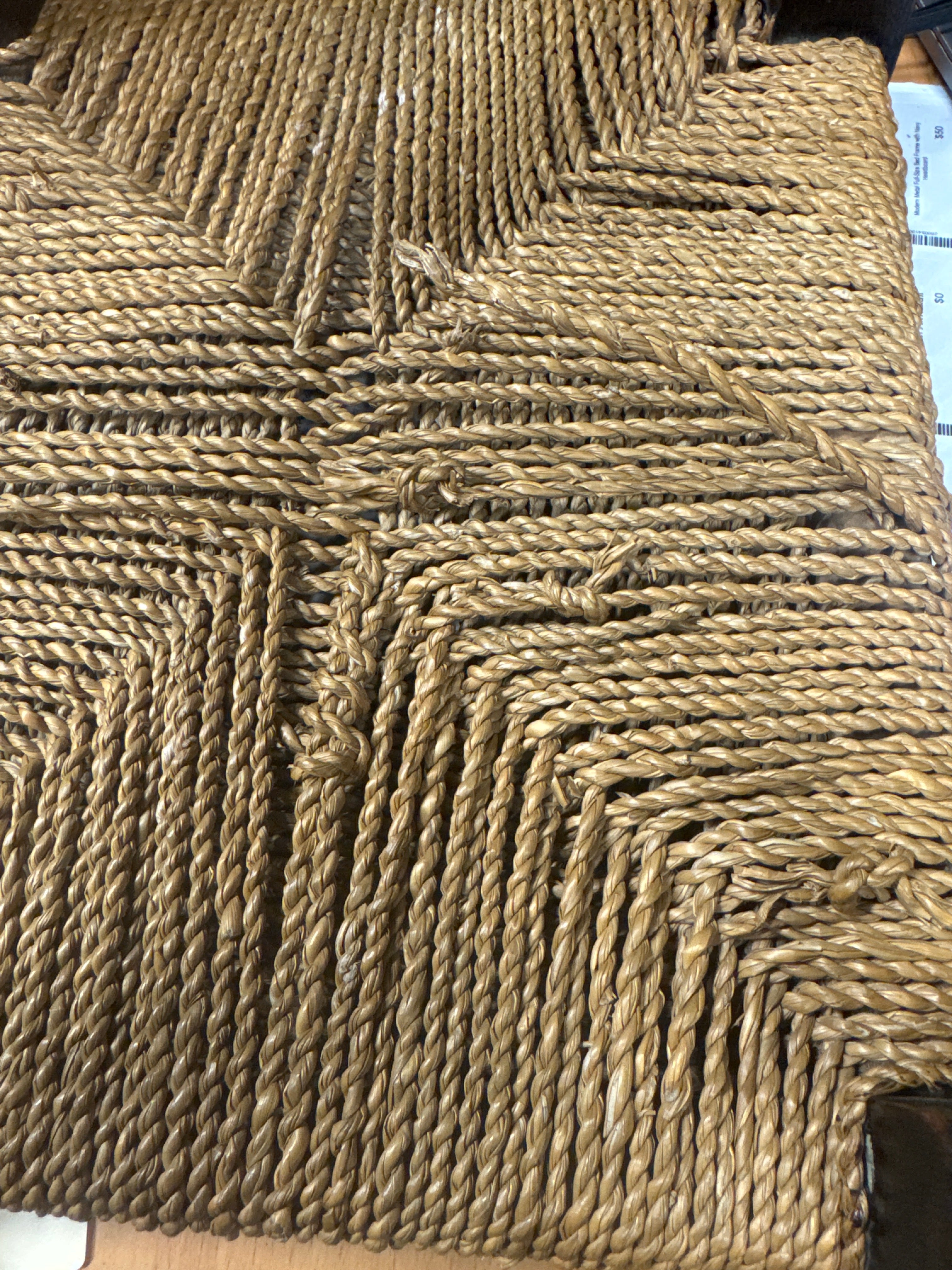 Rustic Rope-Woven Wooden Stool