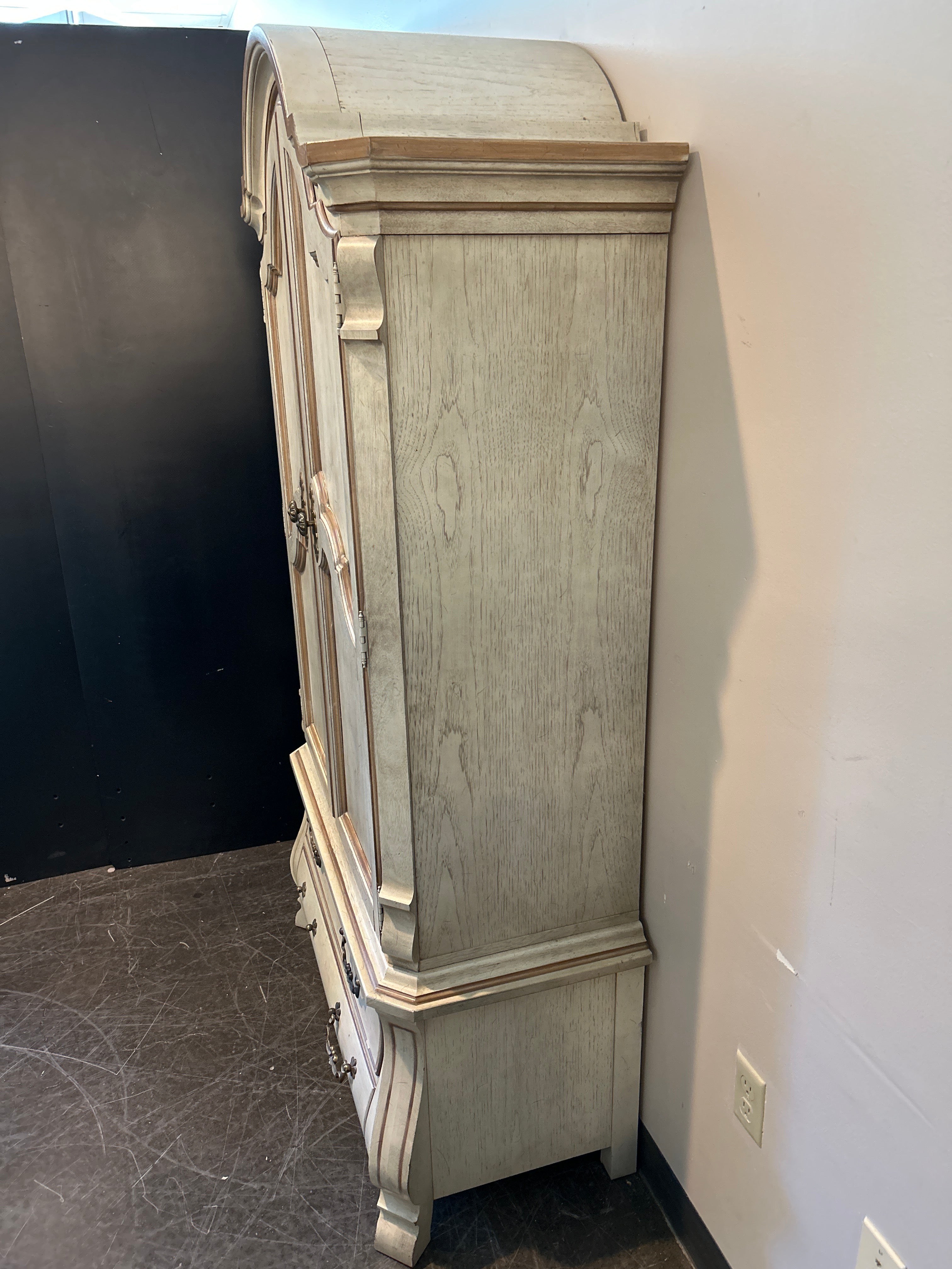 Drexel French Provincial Armoire – Distressed Finish with Drawers