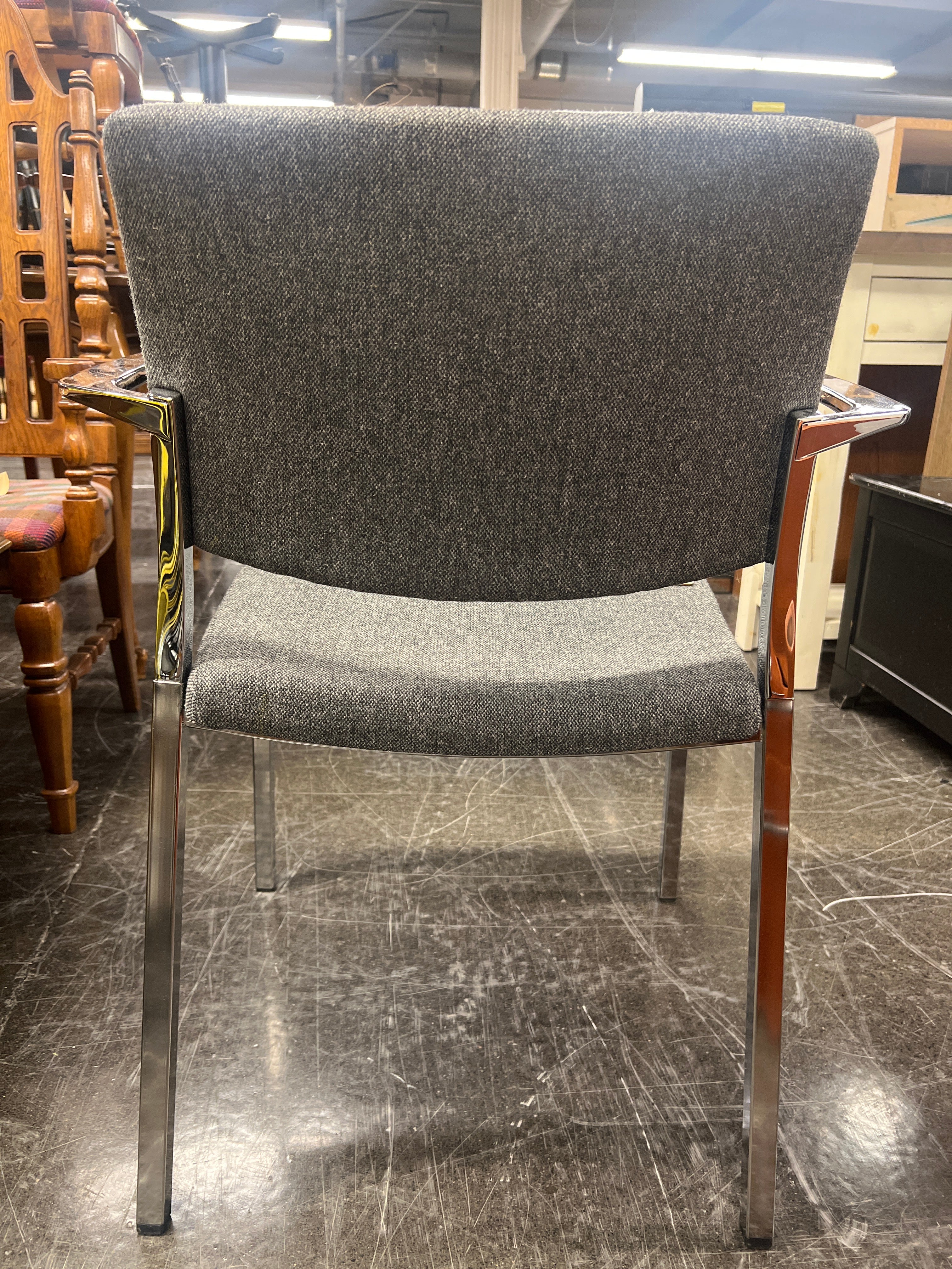 Pair of Stykex Brook Series Chrome Meeting Stacking Chairs