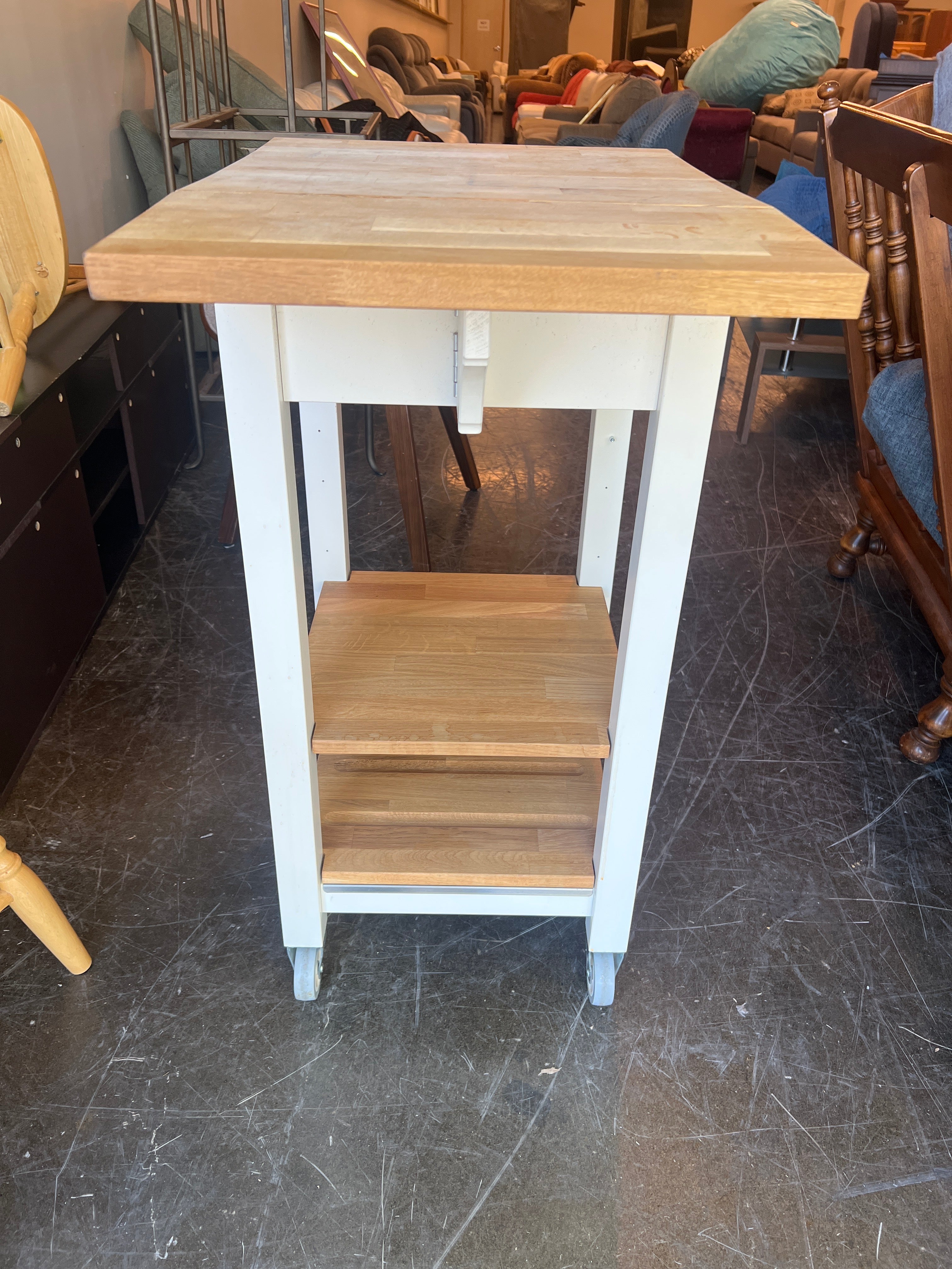 IKEA Stenstorp Kitchen Island Cart with Butcher Block Top