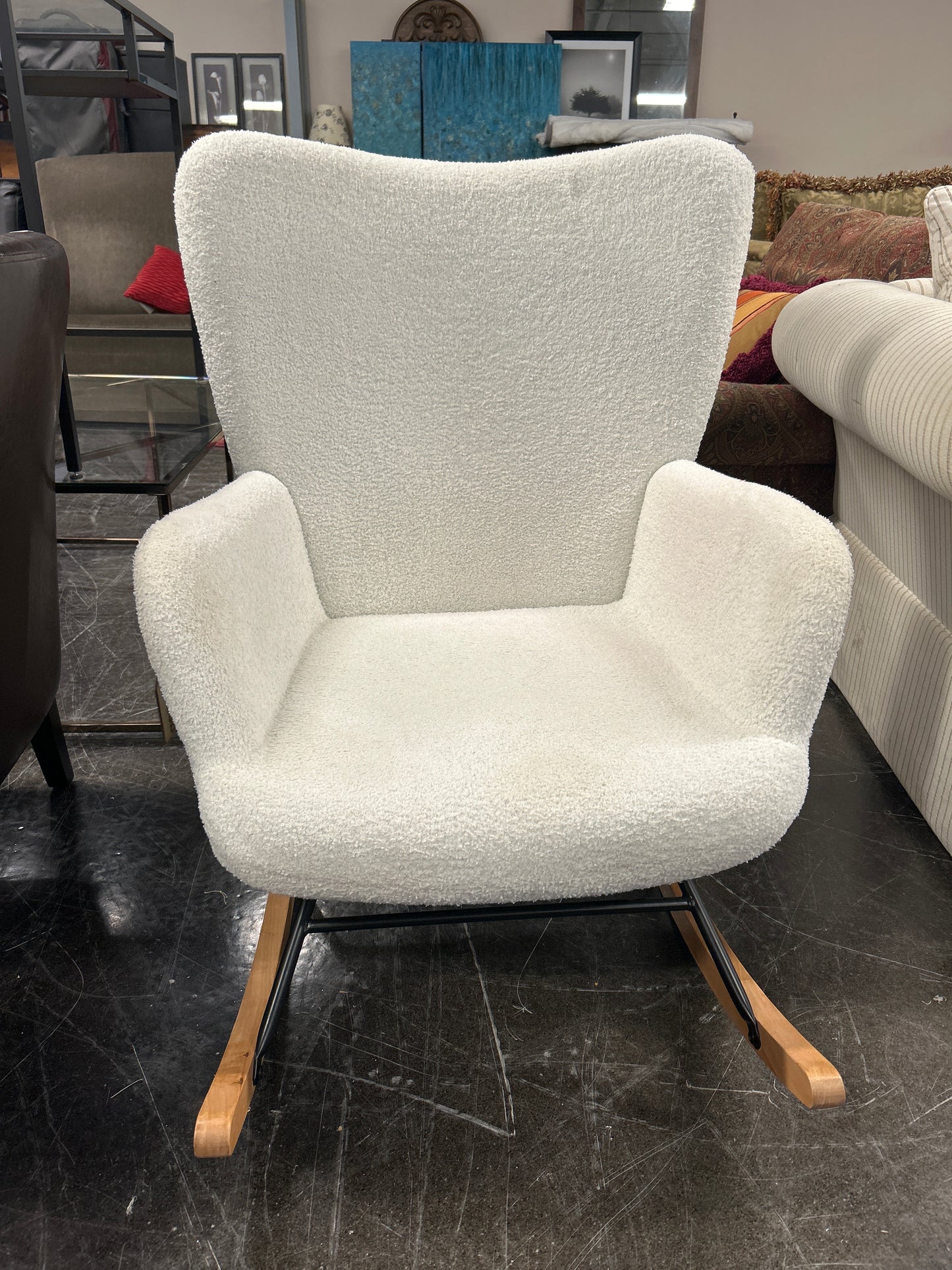 White Plush Rocker