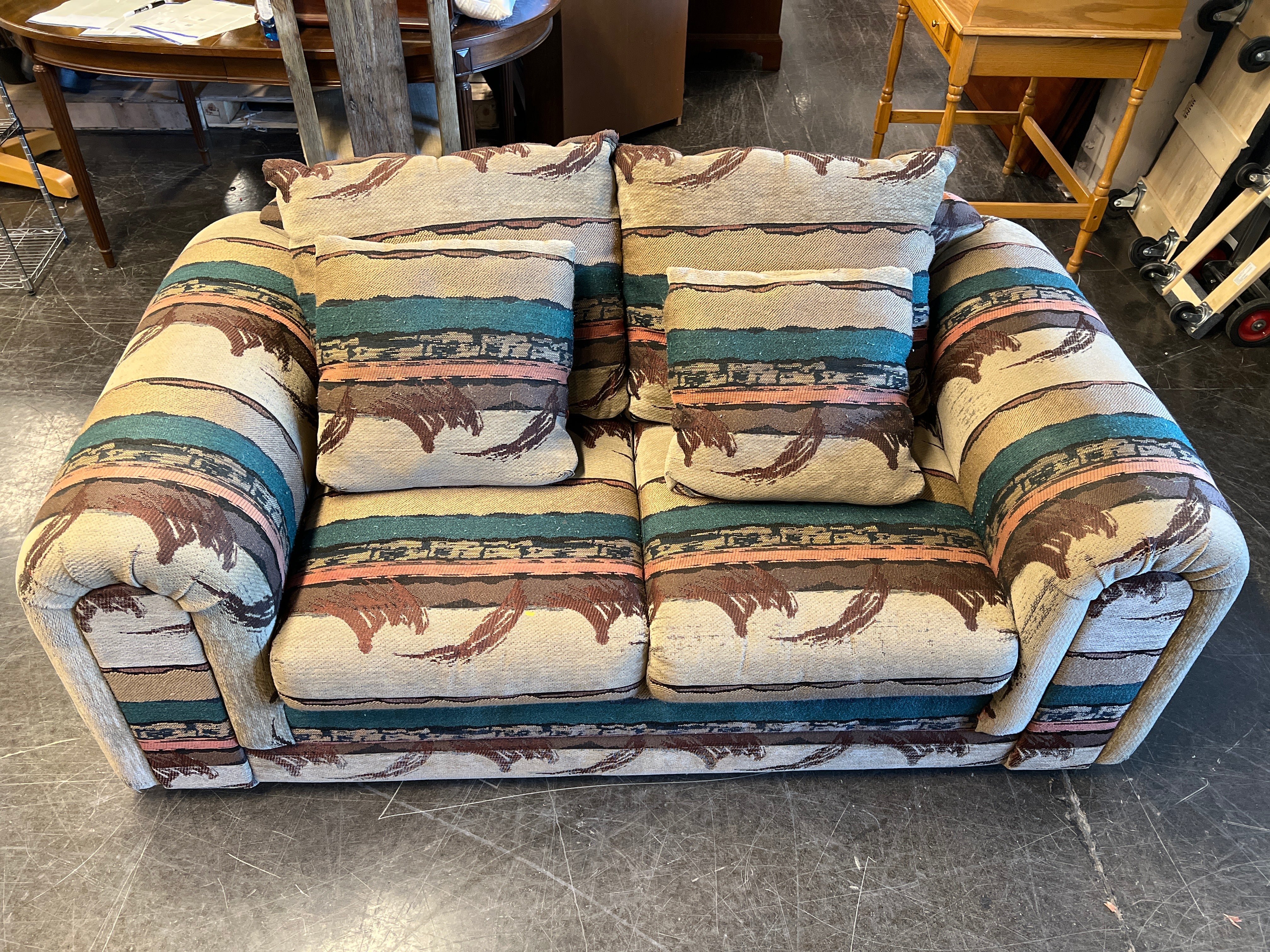 Large Pattern Two Seat Sofa