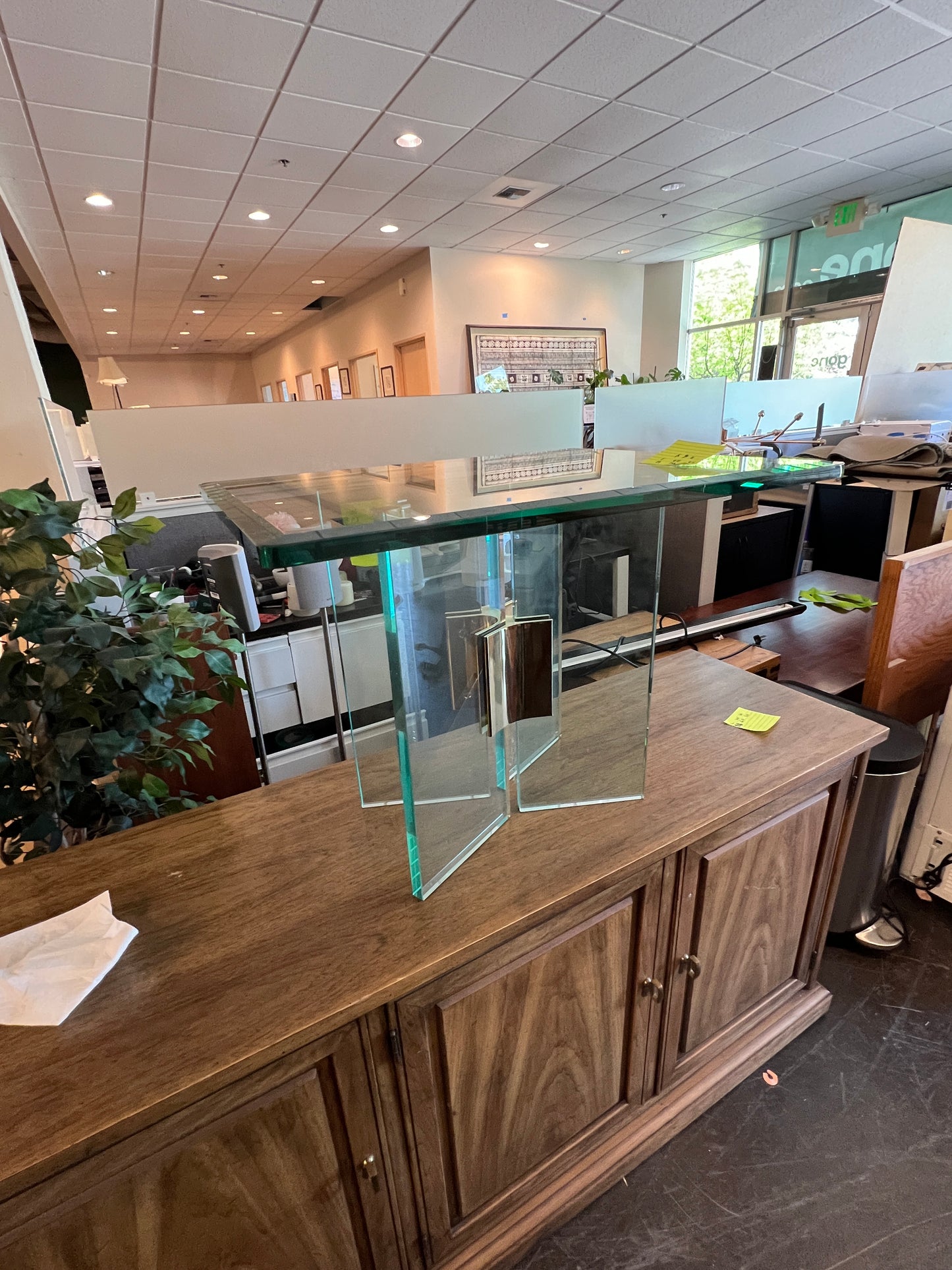 90s Style Glass Accent Table