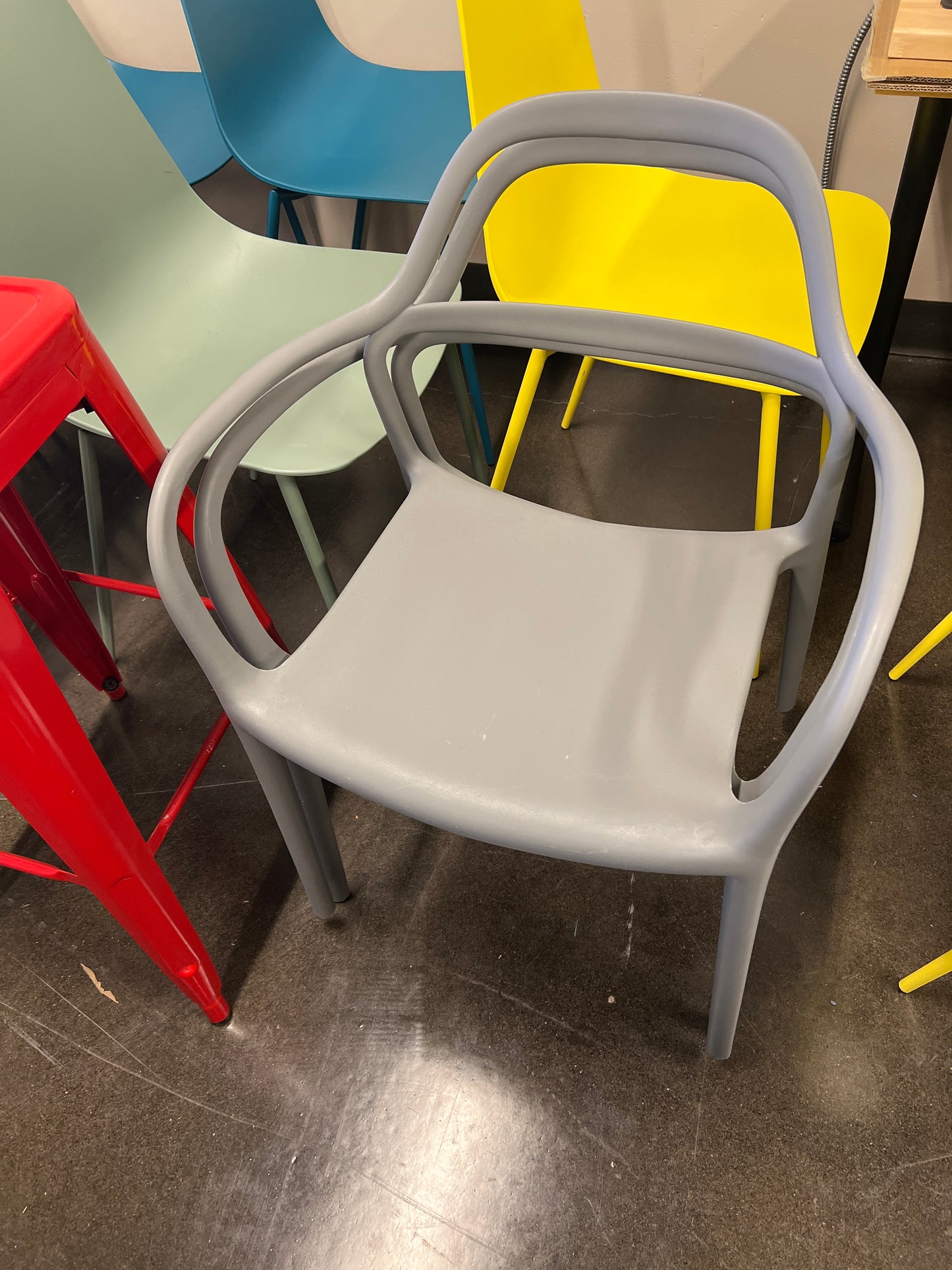 Grey Plastic Arm Chair
