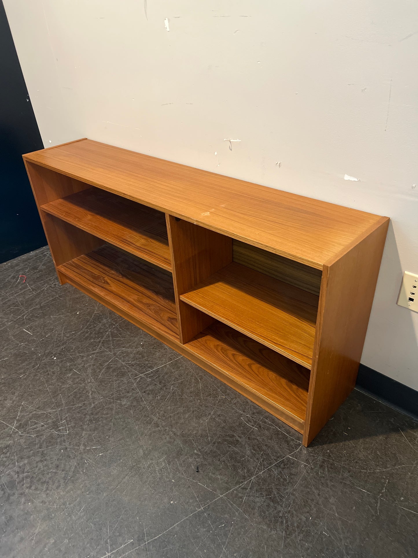 Mid-Century Modern Wood Shelving Unit