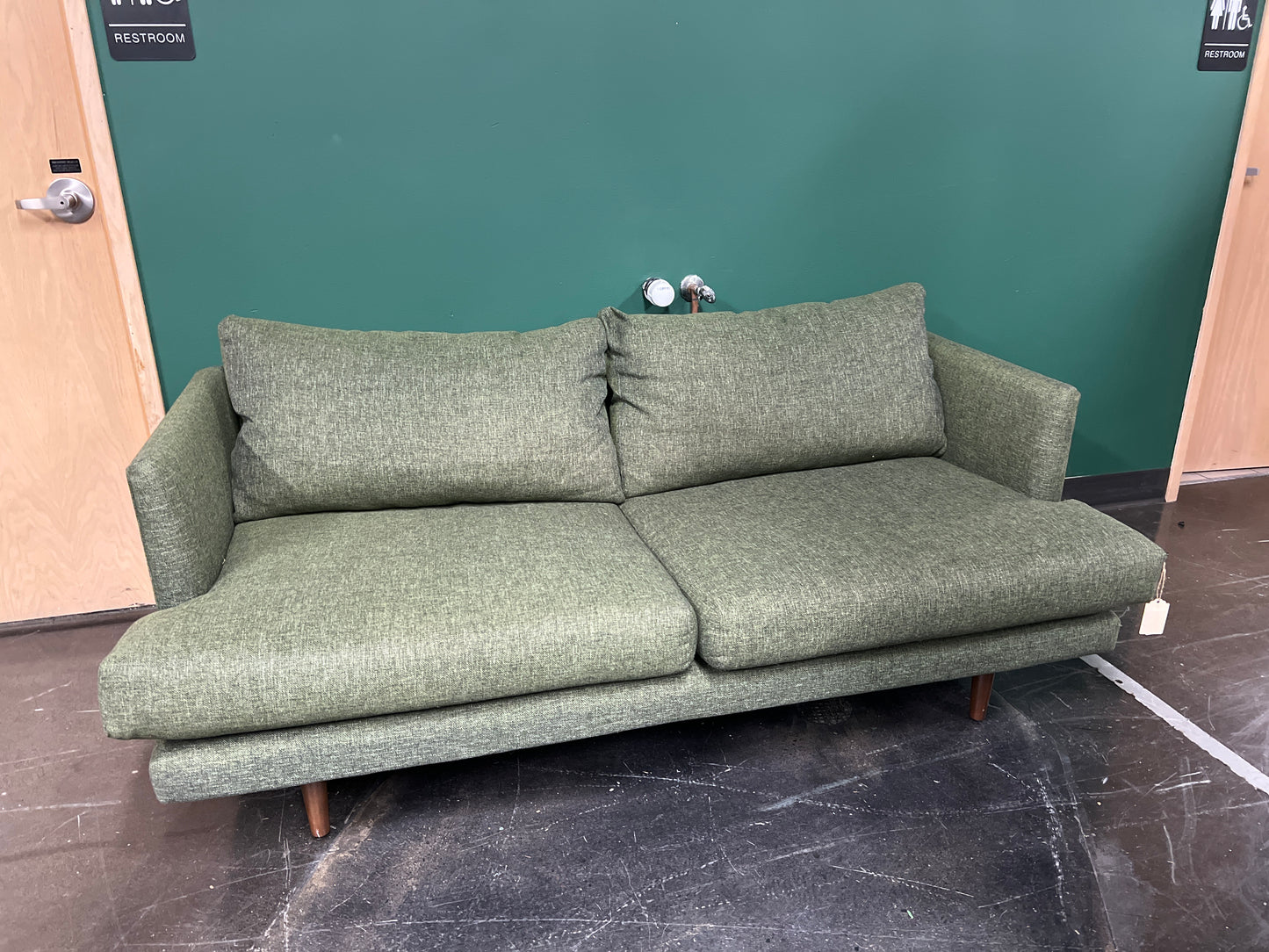 Three by Article Green Modern Sofa