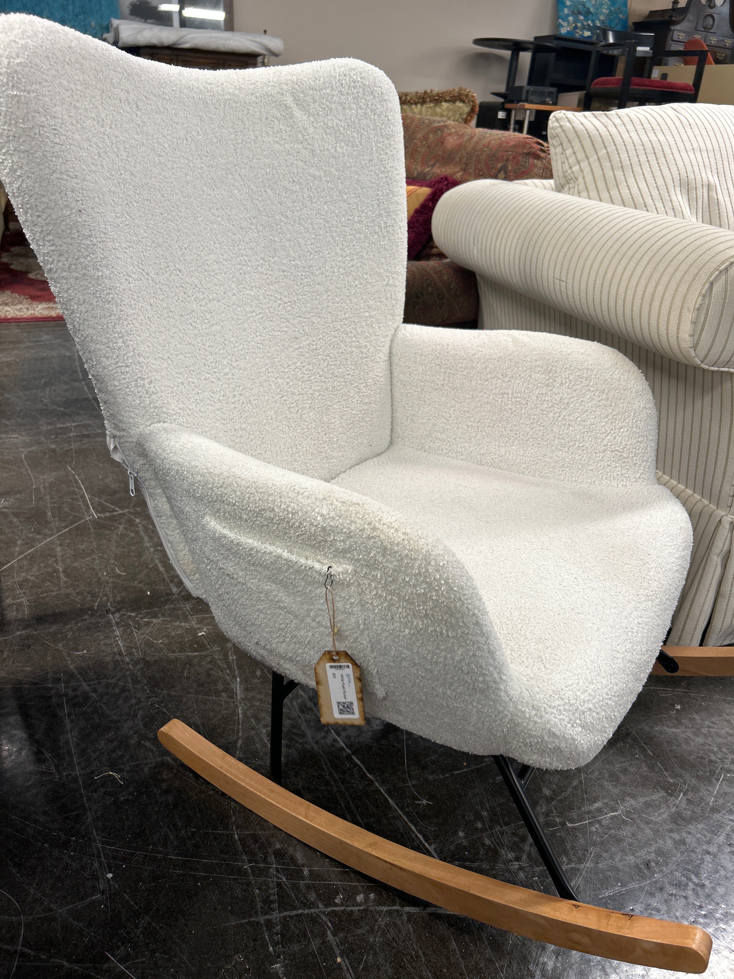 White Plush Rocker