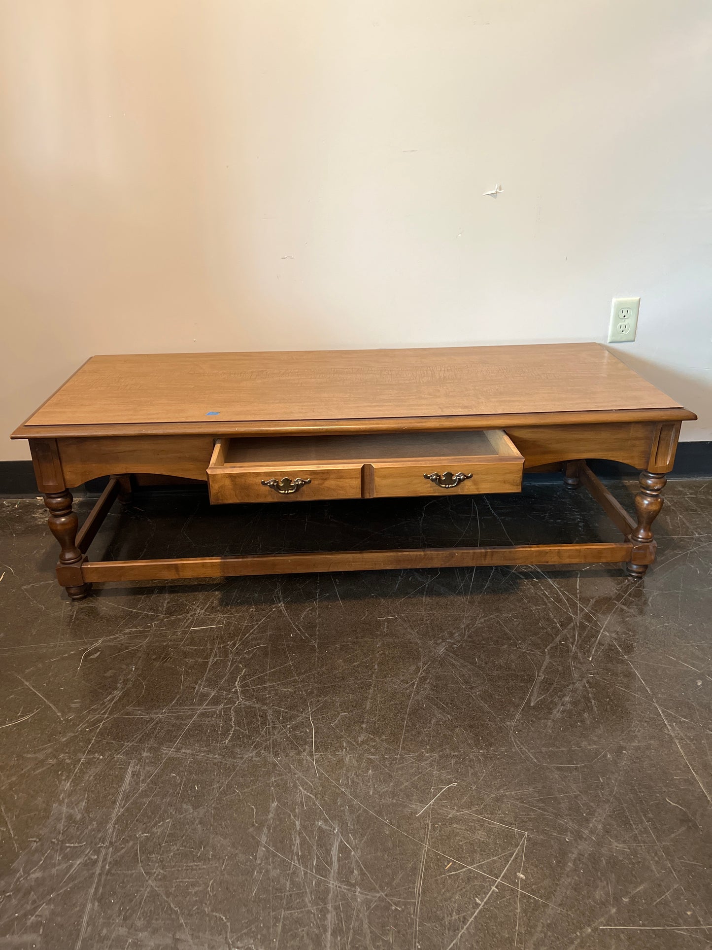 Traditional Solid Wood Coffee Table with Drawers