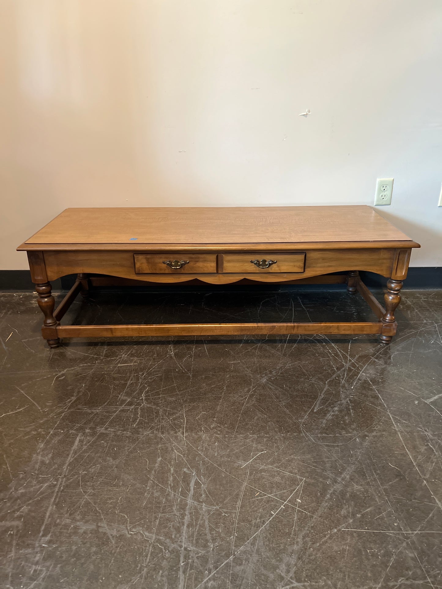 Traditional Solid Wood Coffee Table with Drawers