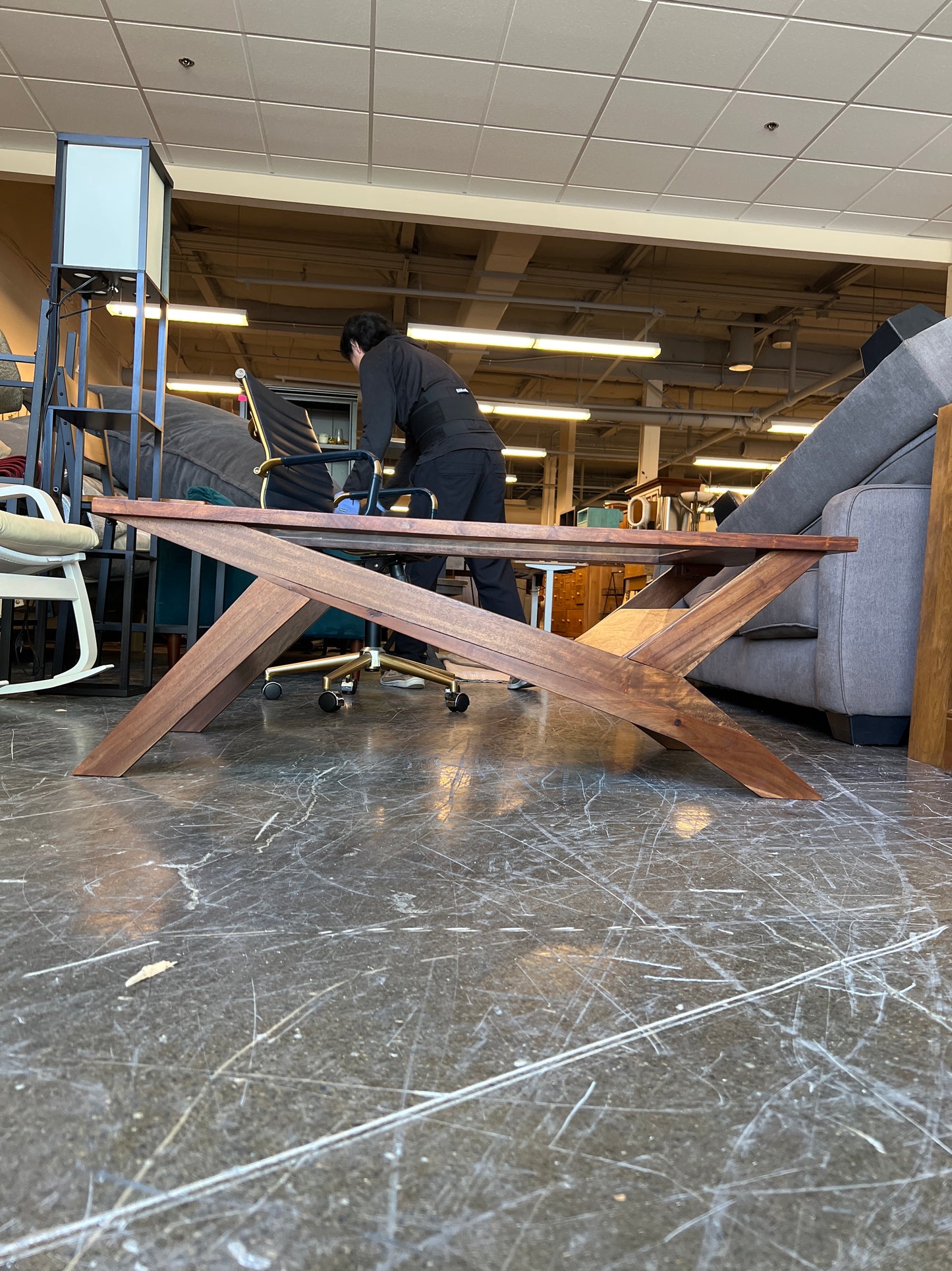 Geometrical Glass Top Coffee Table