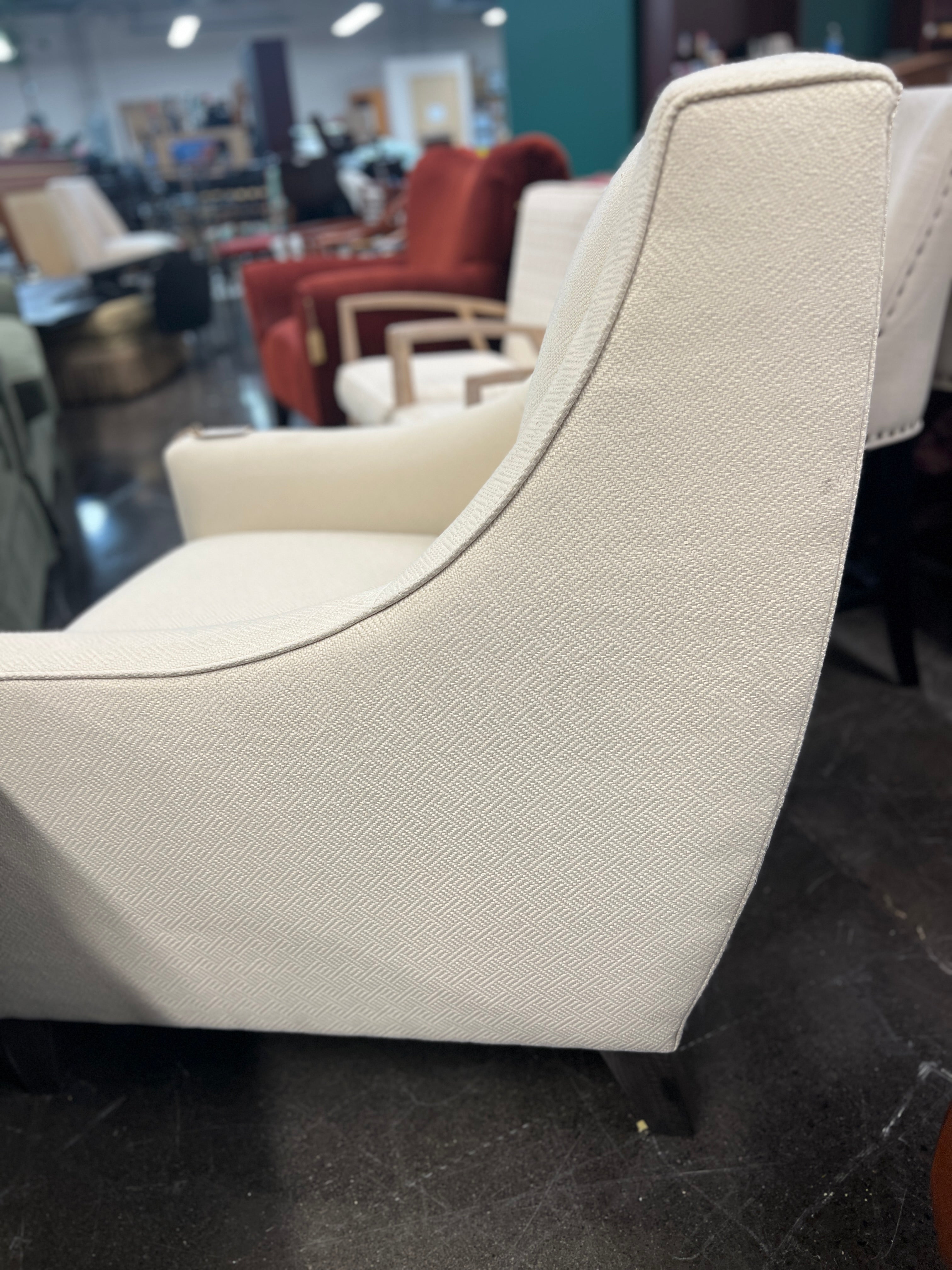 Pair of White Basset Armchairs