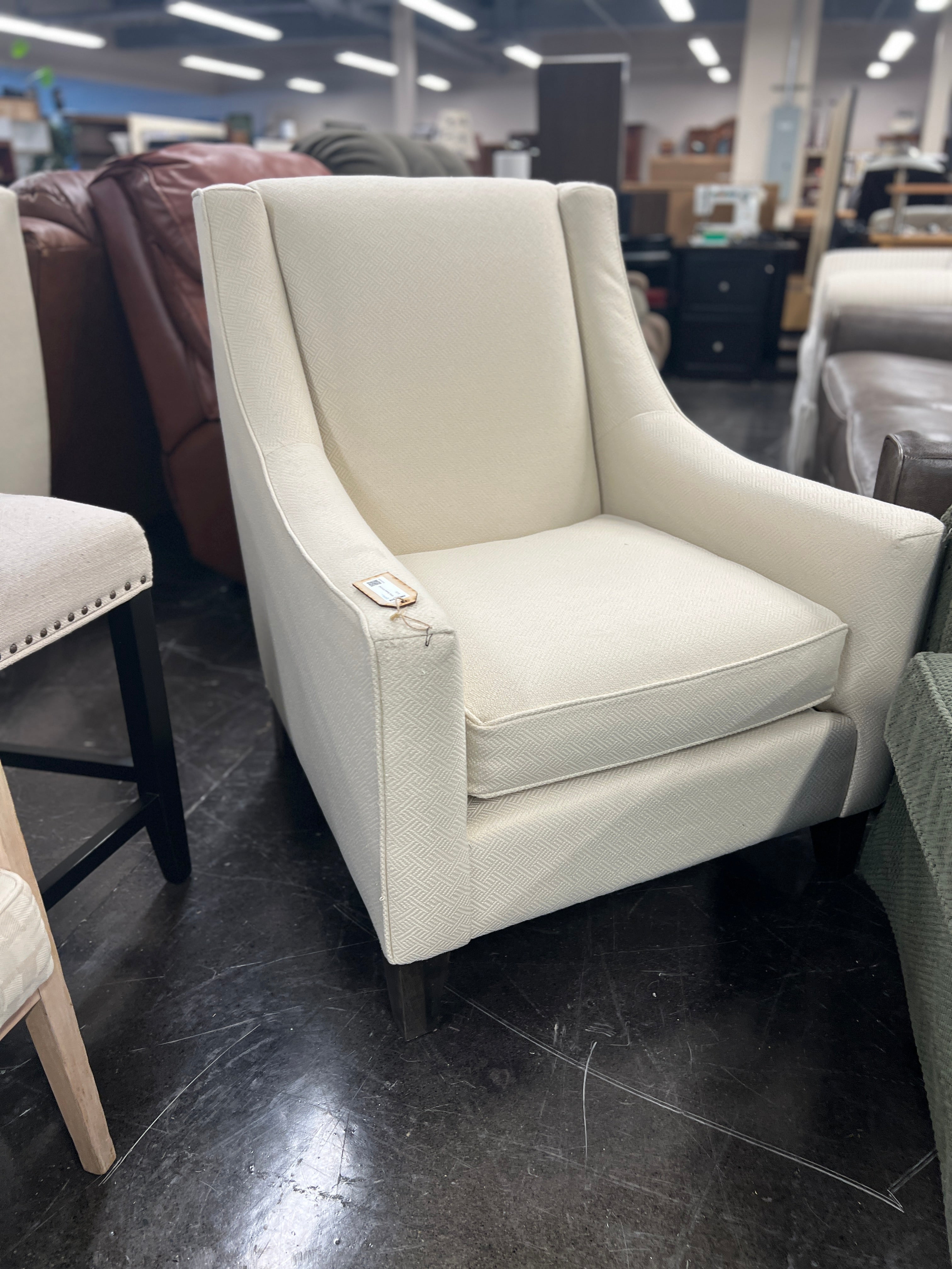 Pair of White Basset Armchairs