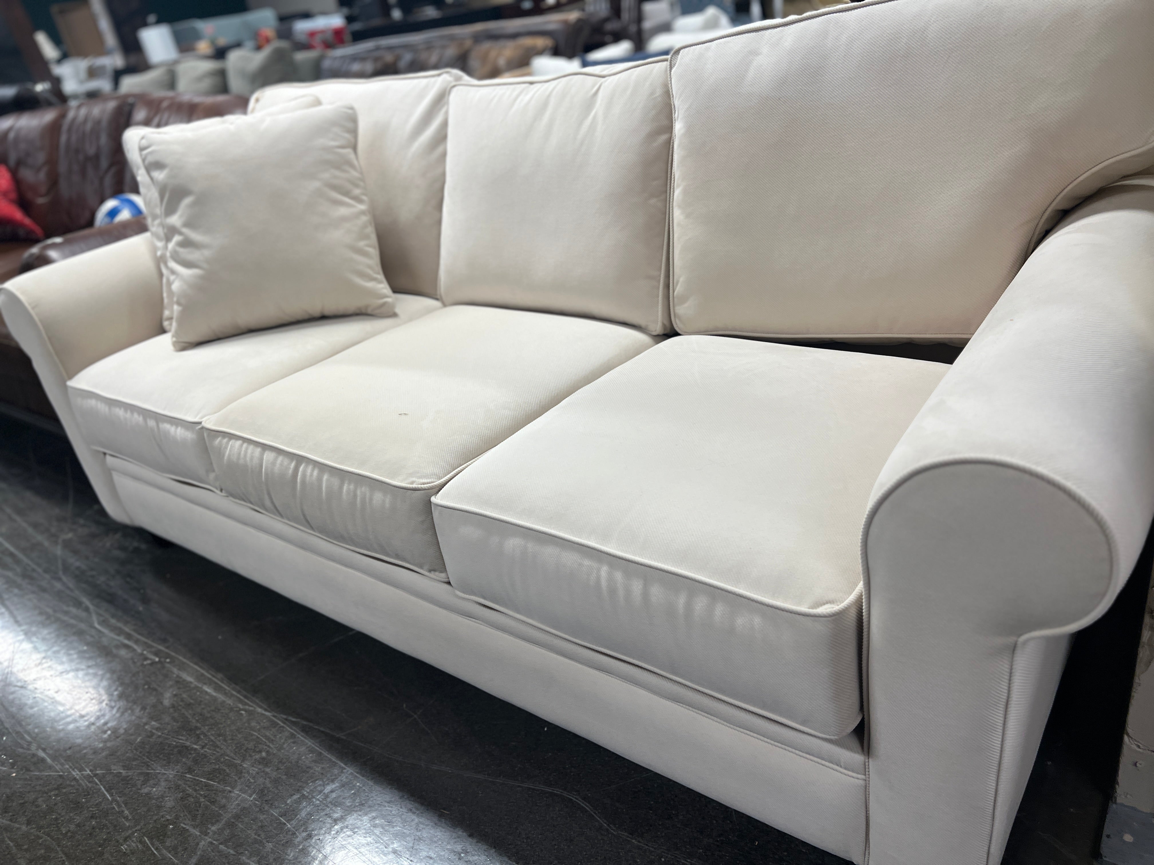 Cream Brushed Corduroy Couch