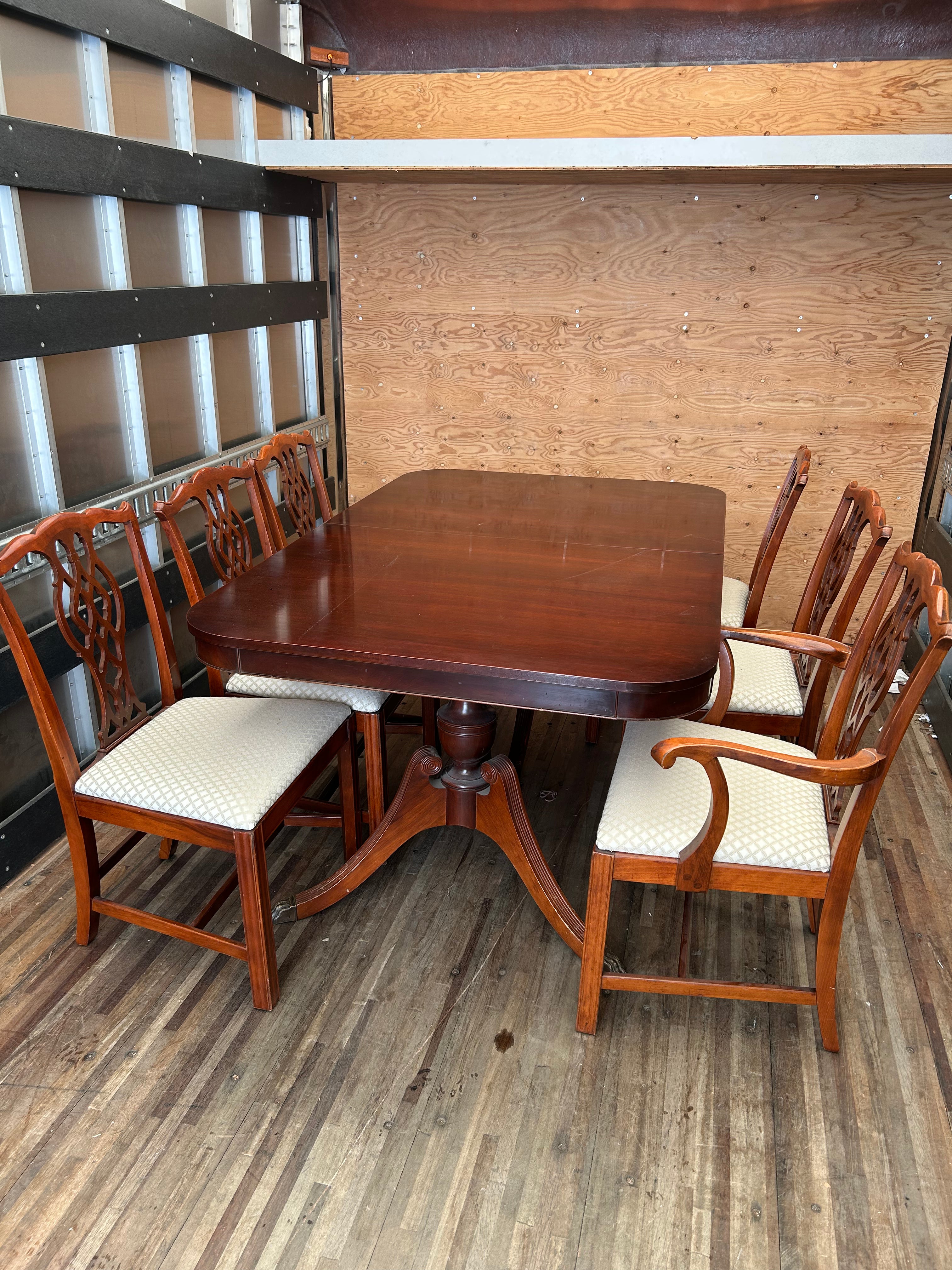 6pc Dining Table Polished Wood