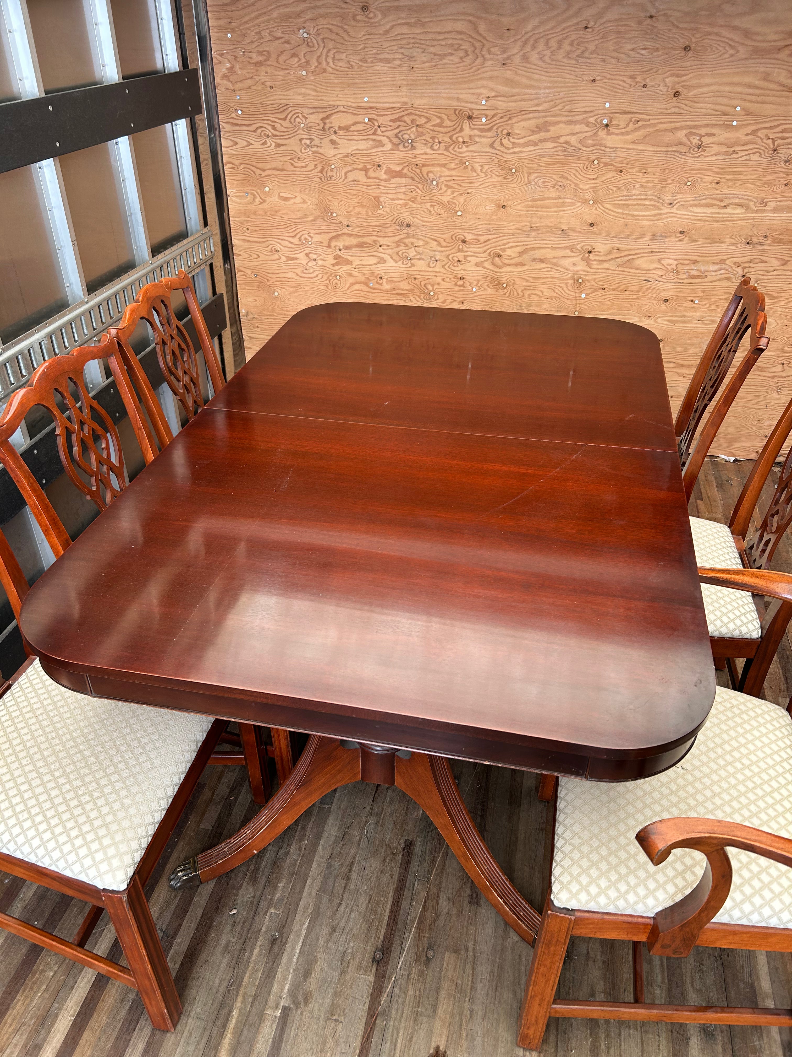 6pc Dining Table Polished Wood