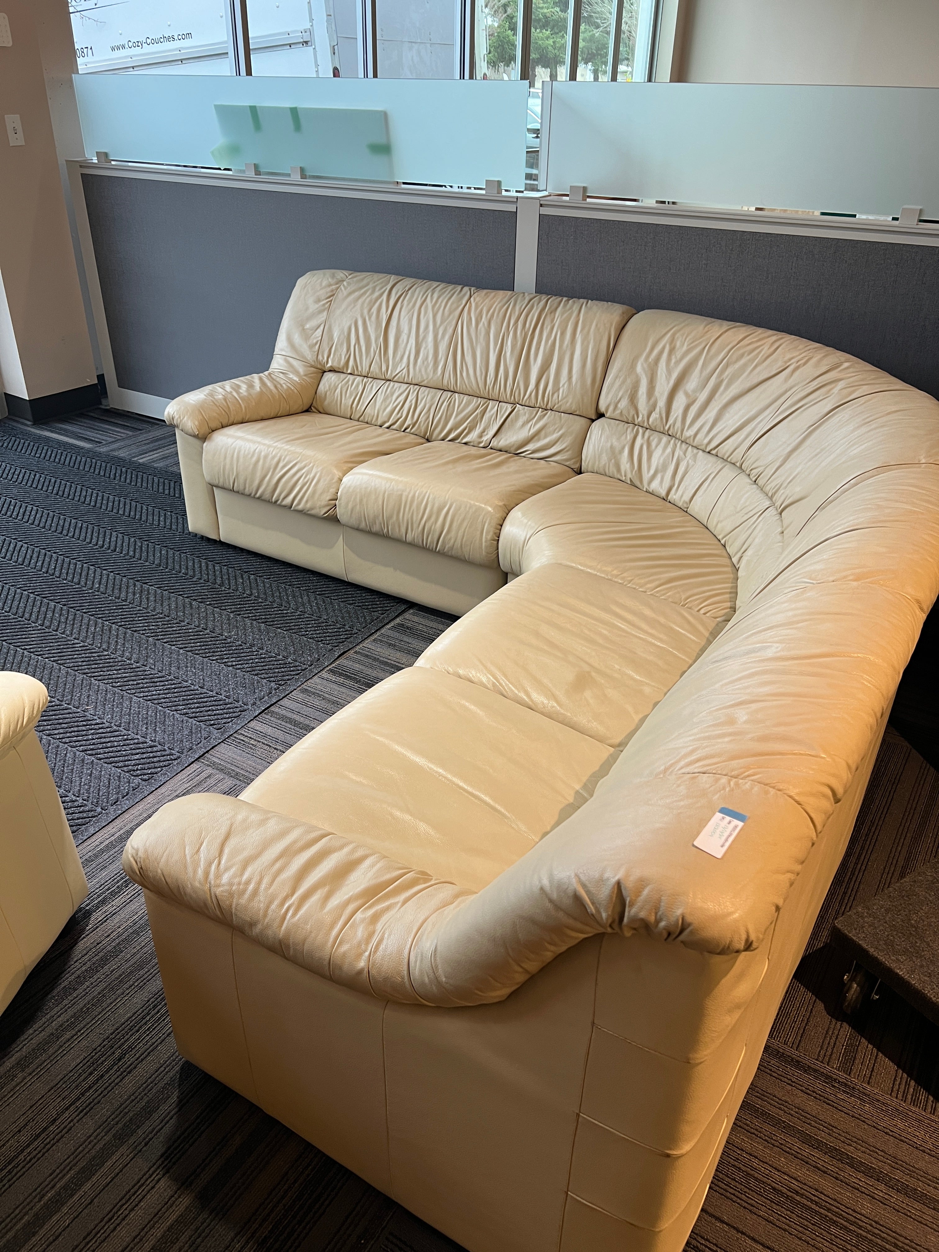 White Leather Sectional Couch