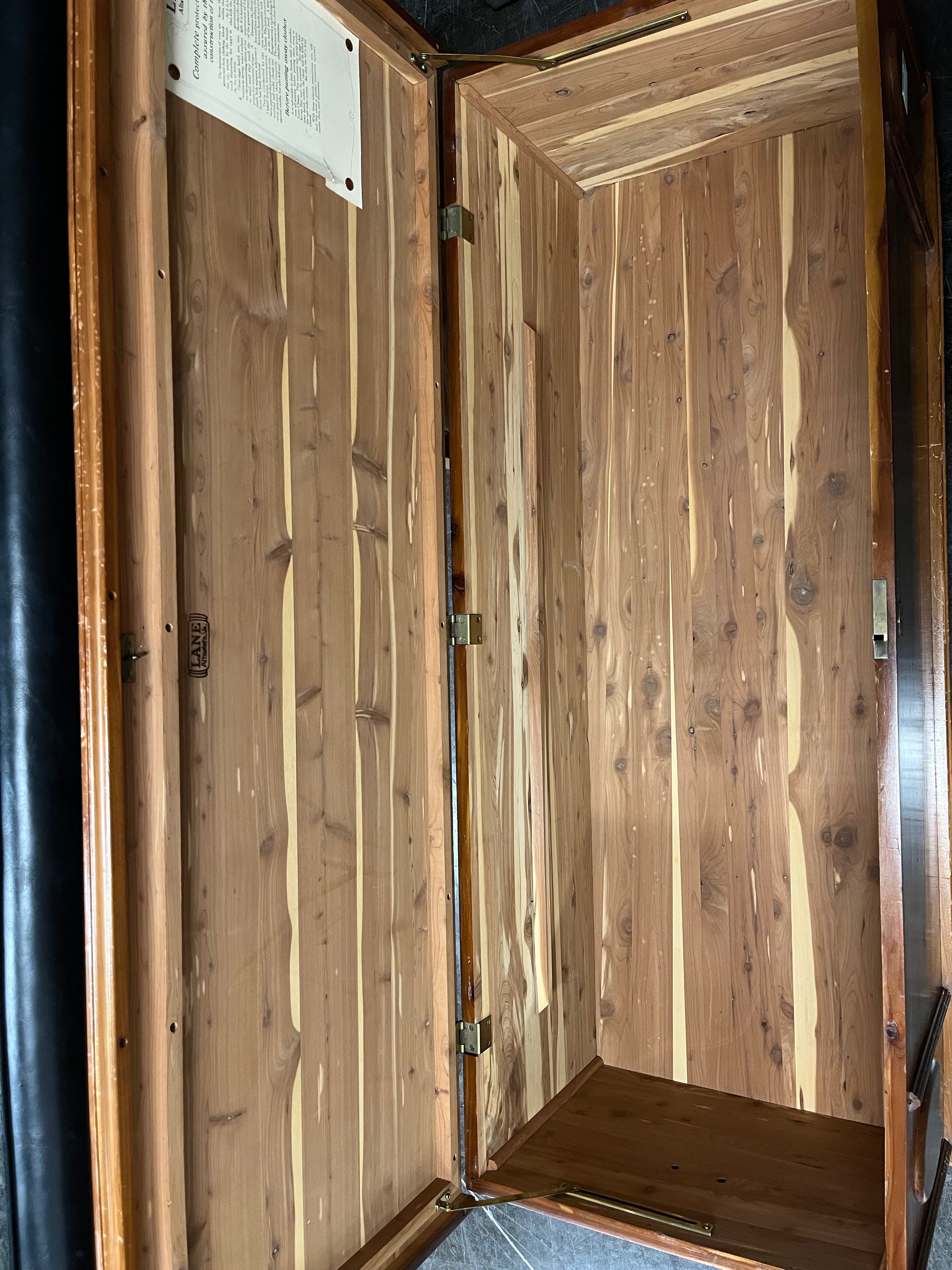 Vintage Lane Solid Cedar Wood Storage Chest with Black Upholstered Top