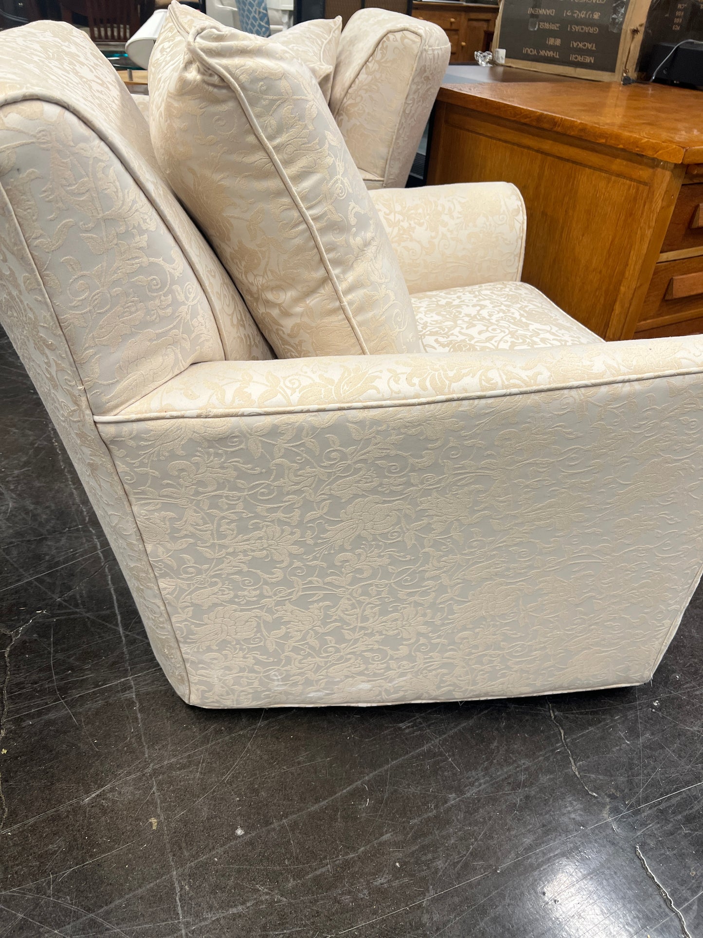Sam Moore Ivory Swivel Chair