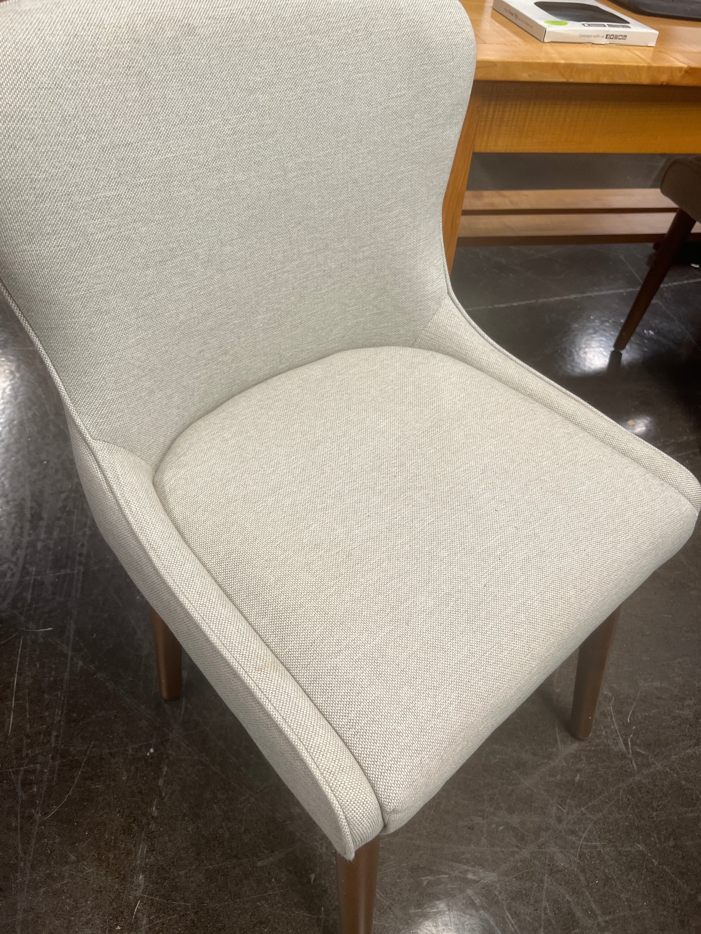 Elegant Beige Cloth Dining Chair from World Market Set of Two