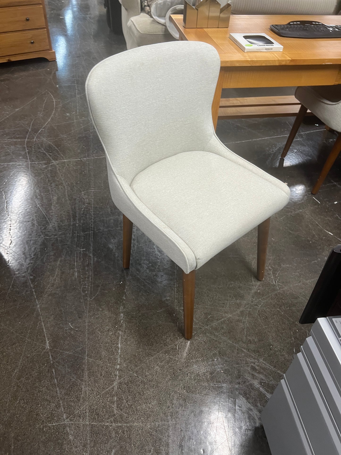 Elegant Beige Cloth Dining Chair from World Market Set of Two