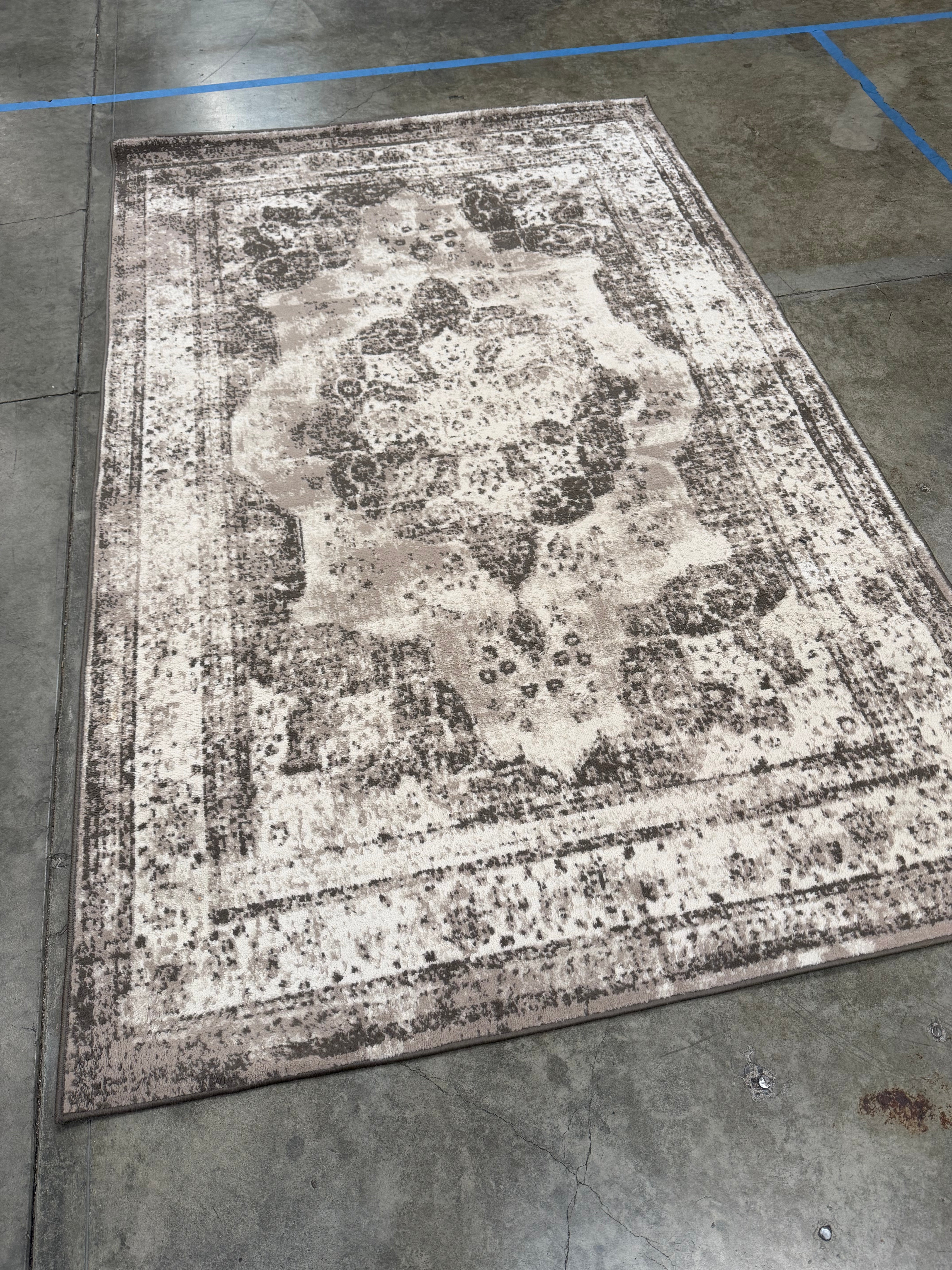 Unique Loom Sofia Collection Brown Polyester 5 x 8 Area Rug