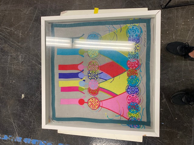 Vibrant Framed Marine-6 Artwork: Colorful Women's Figures
