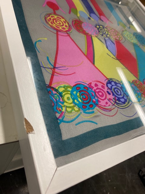 Vibrant Framed Marine-6 Artwork: Colorful Women's Figures